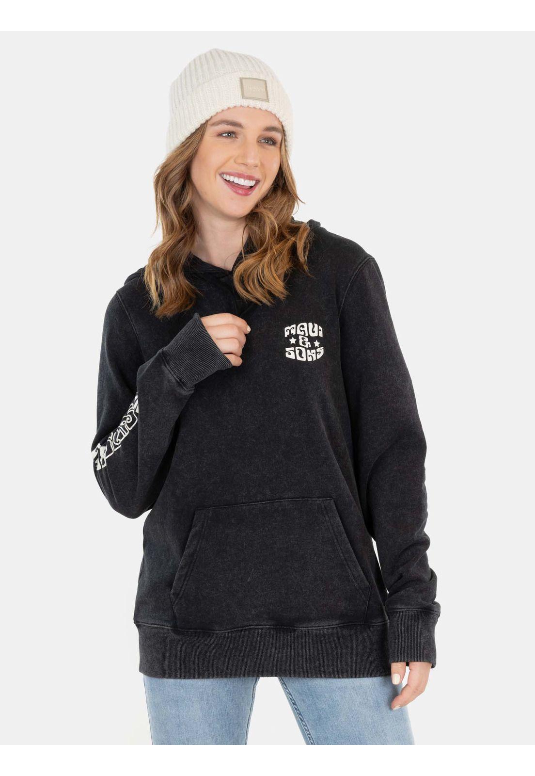 Poleron Good Vibes Negro Mujer Maui And Sons-0