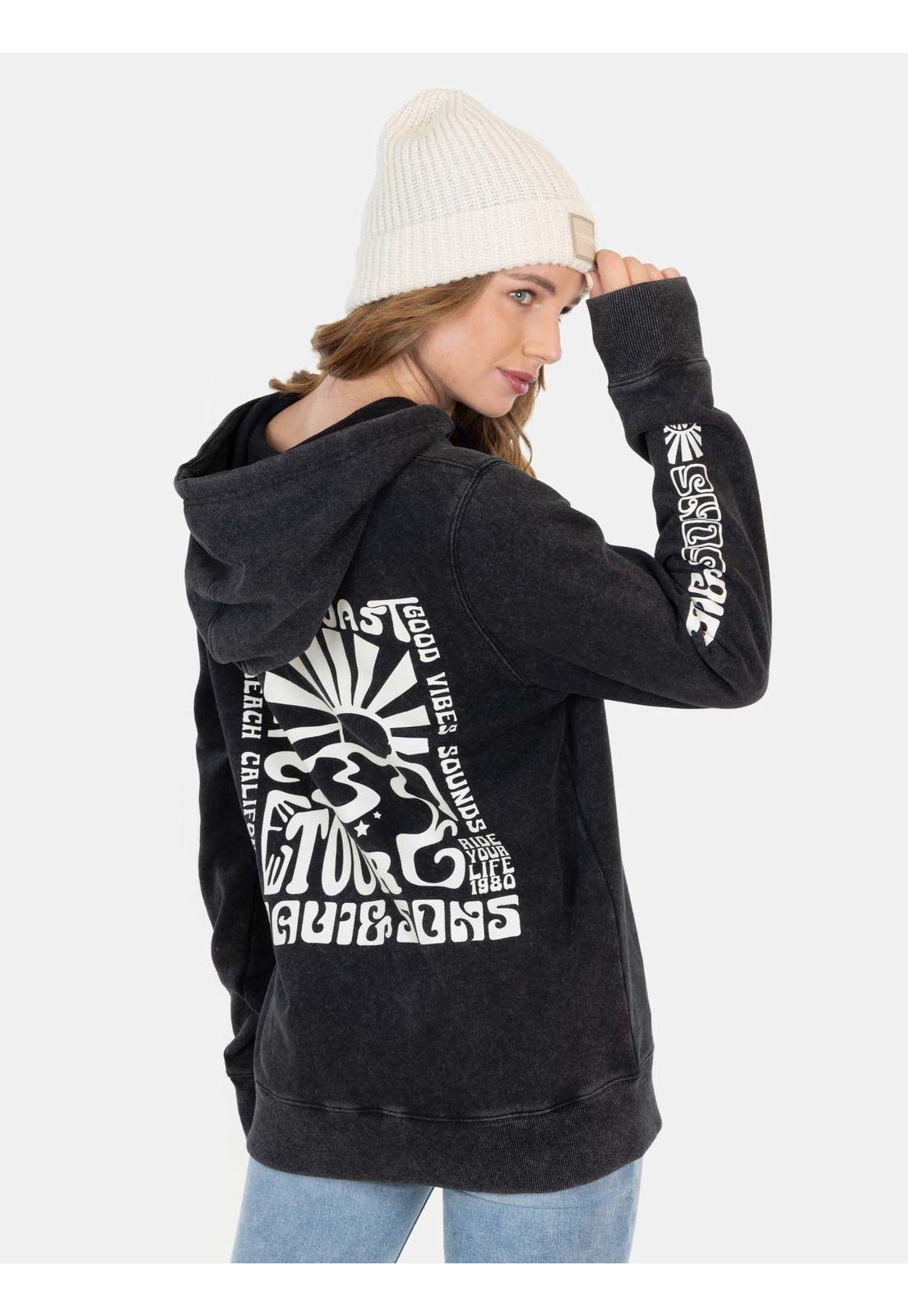 Poleron Good Vibes Negro Mujer Maui And Sons-1