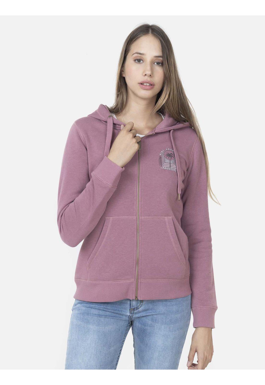 Fullzipper Mujer SINGLE PALM FULL ZIPPER Rosado Maui and Sons-0