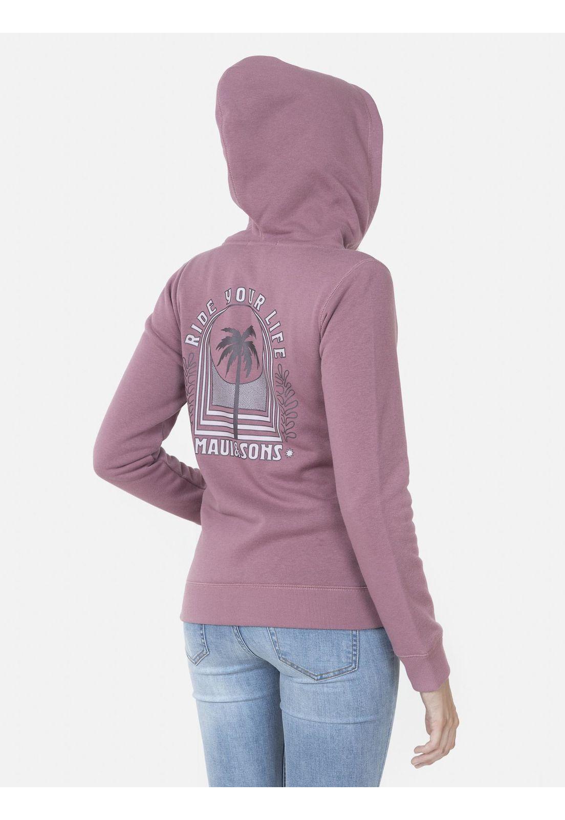 Fullzipper Mujer SINGLE PALM FULL ZIPPER Rosado Maui and Sons-1