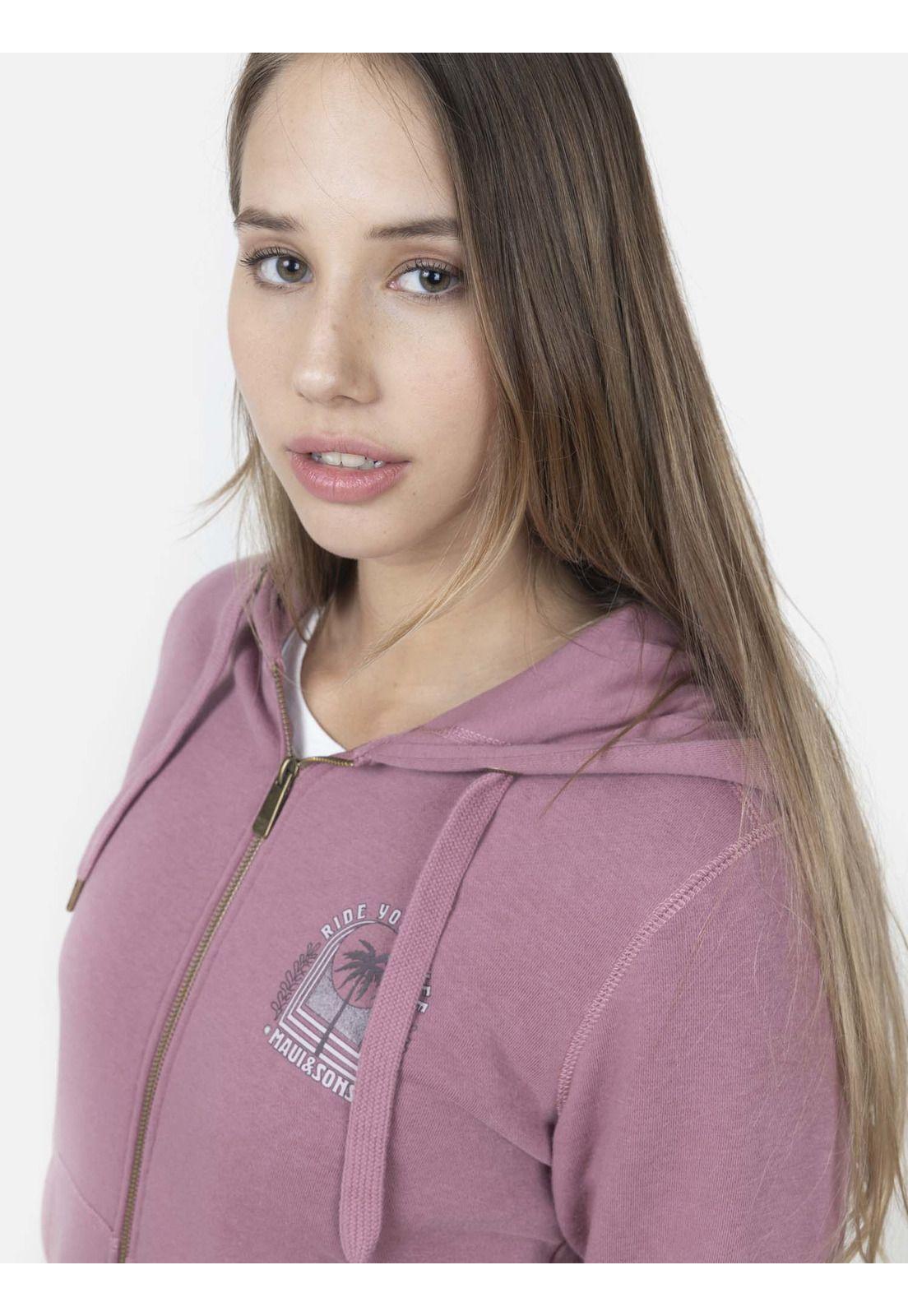 Fullzipper Mujer SINGLE PALM FULL ZIPPER Rosado Maui and Sons-2