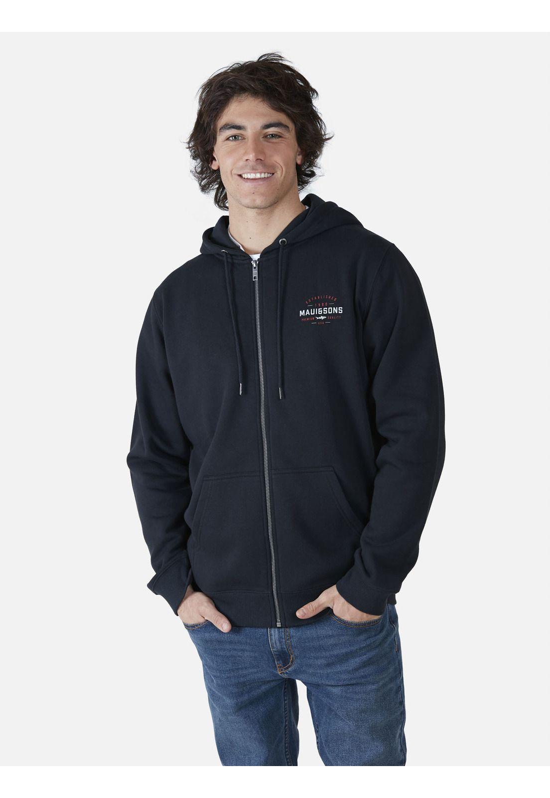 Poleron Fullzipper Hombre Negro 5O708-MV22 Maui & Sons-0