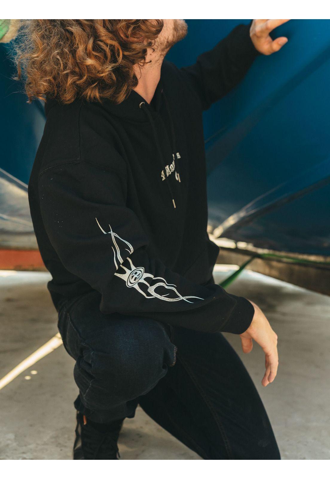 Poleron Canguro Riptal Negro Hombre Maui And Sons-2