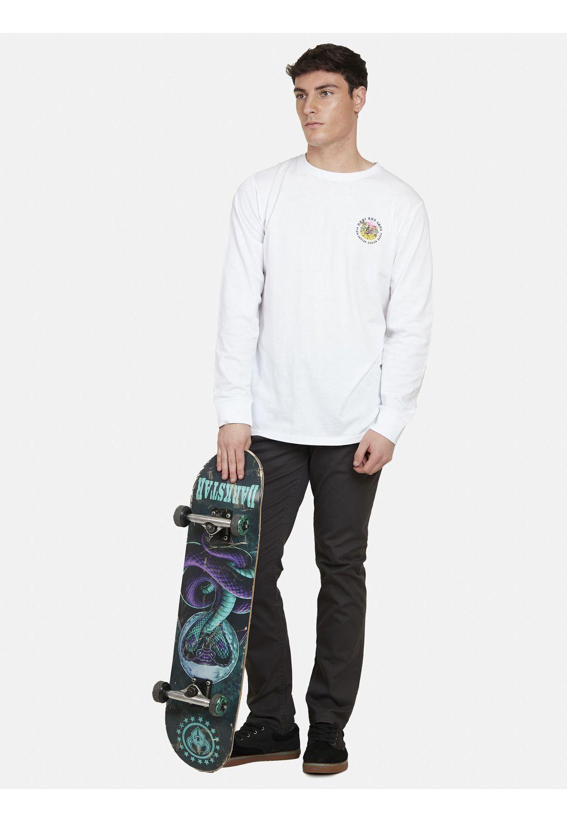 Polera FLAMINGO /SKULL SS TEE Hombre Blanco Maui and Sons-3