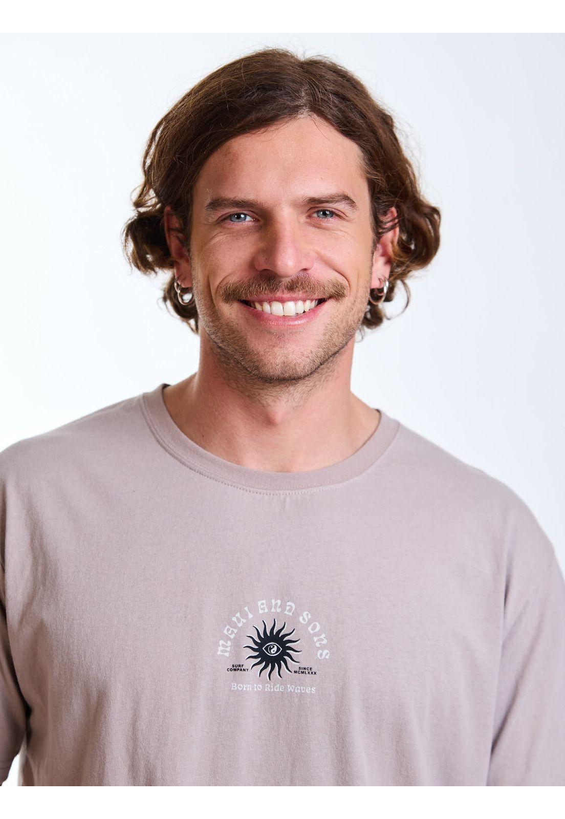 Polera MC Waves Beige Hombre Maui and Sons-4
