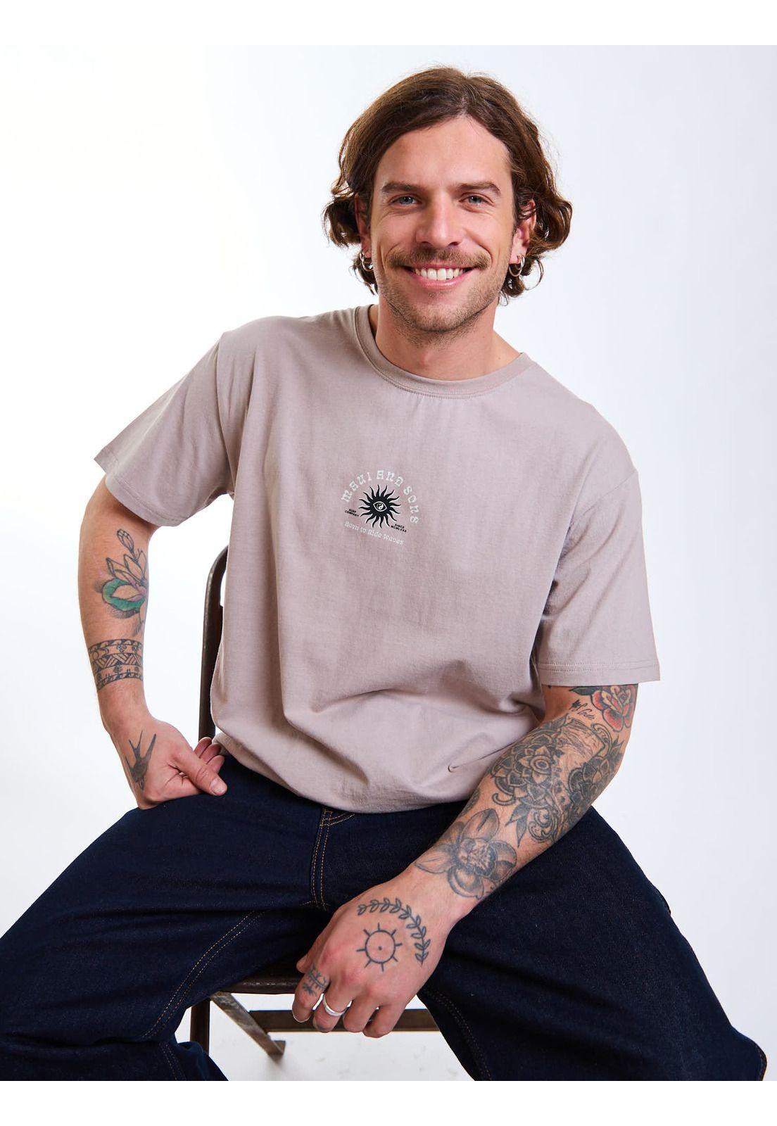 Polera MC Waves Beige Hombre Maui and Sons-7