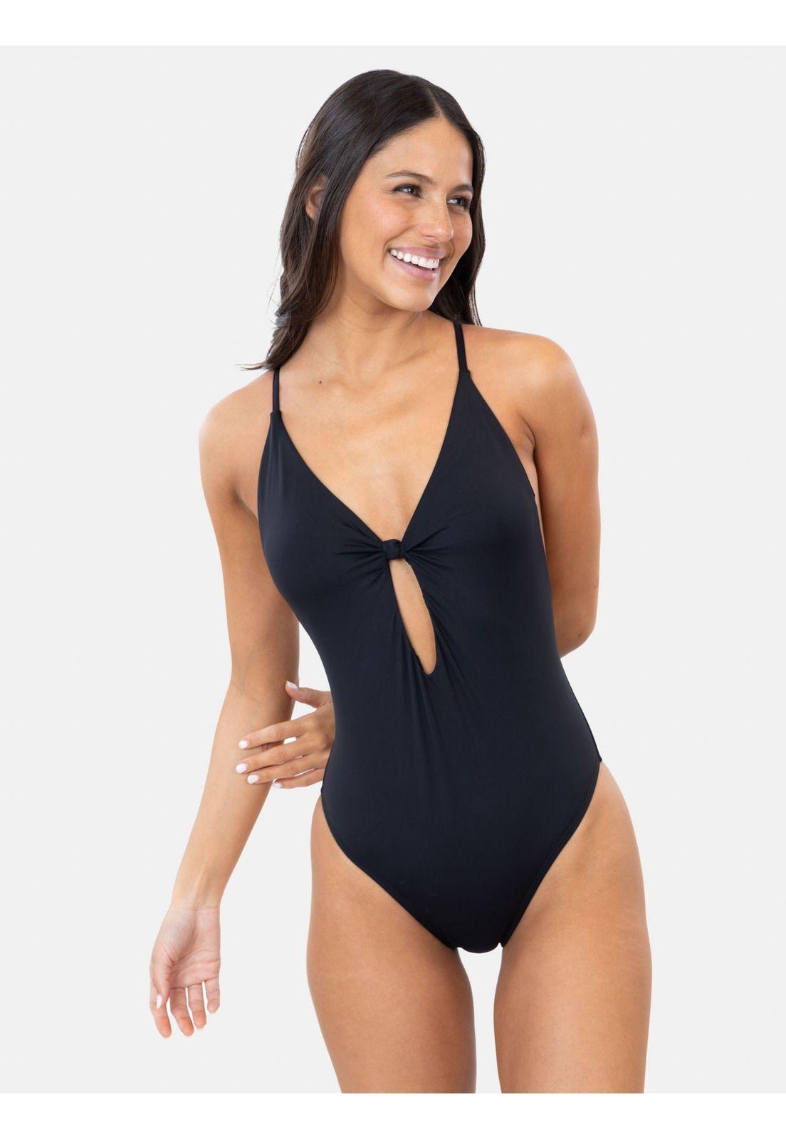 Traje De Baño Entero Cannon Beach Negro Mujer Maui And Sons-0