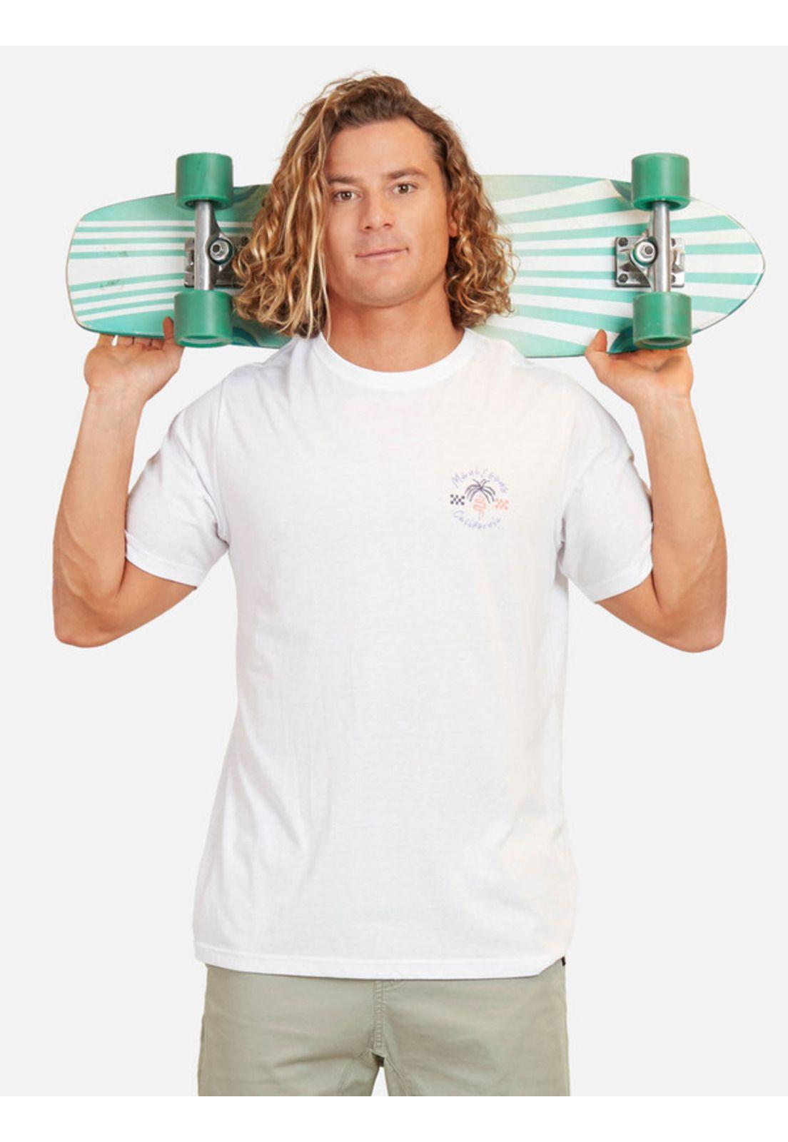 Polera Palmstrology Ss Tee Hombre Blanco Maui And Sons-0