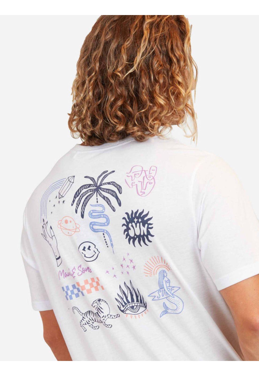 Polera Palmstrology Ss Tee Hombre Blanco Maui And Sons-2