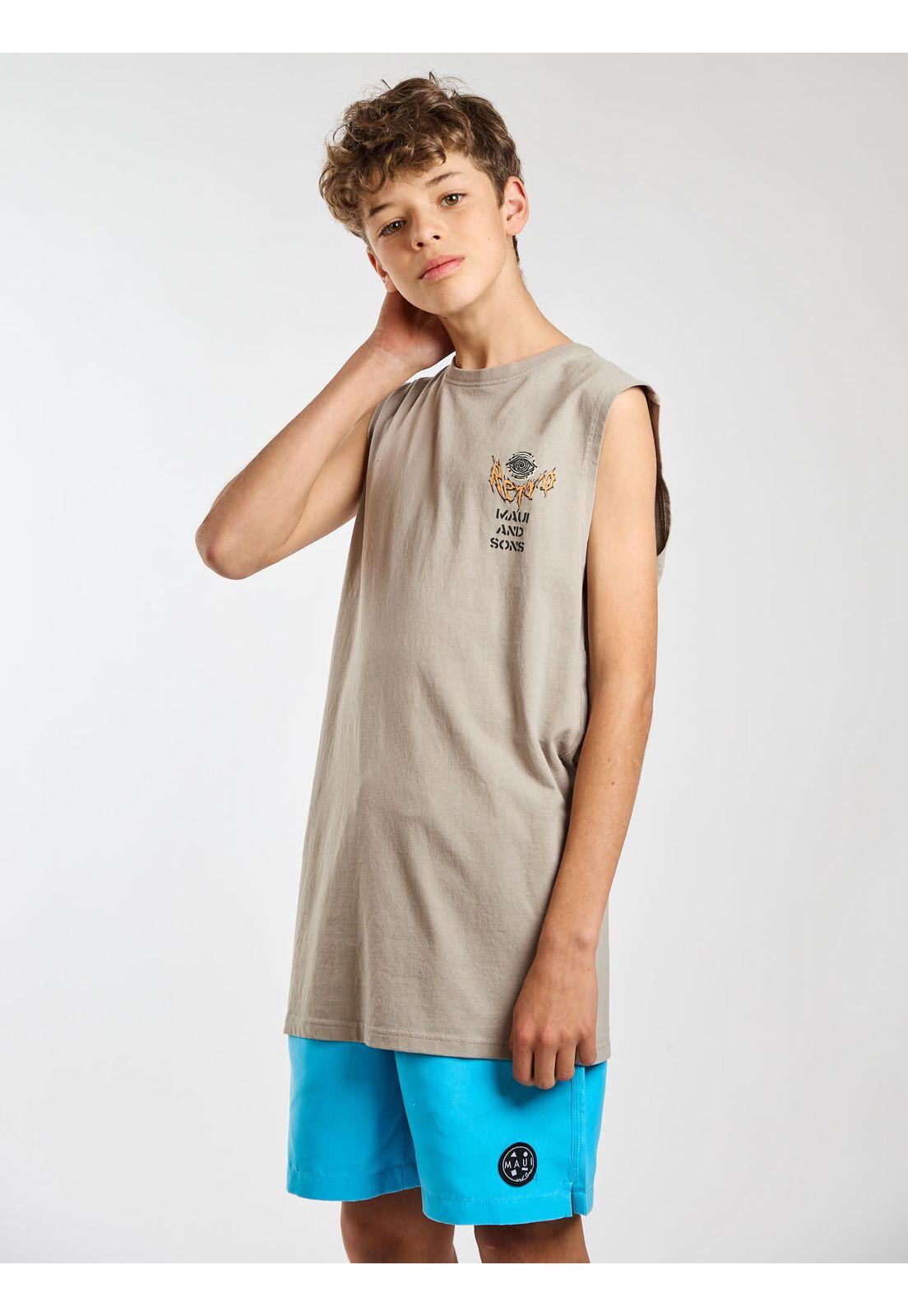 Polera SM Breaker Beige Infantil Maui and Sons-6