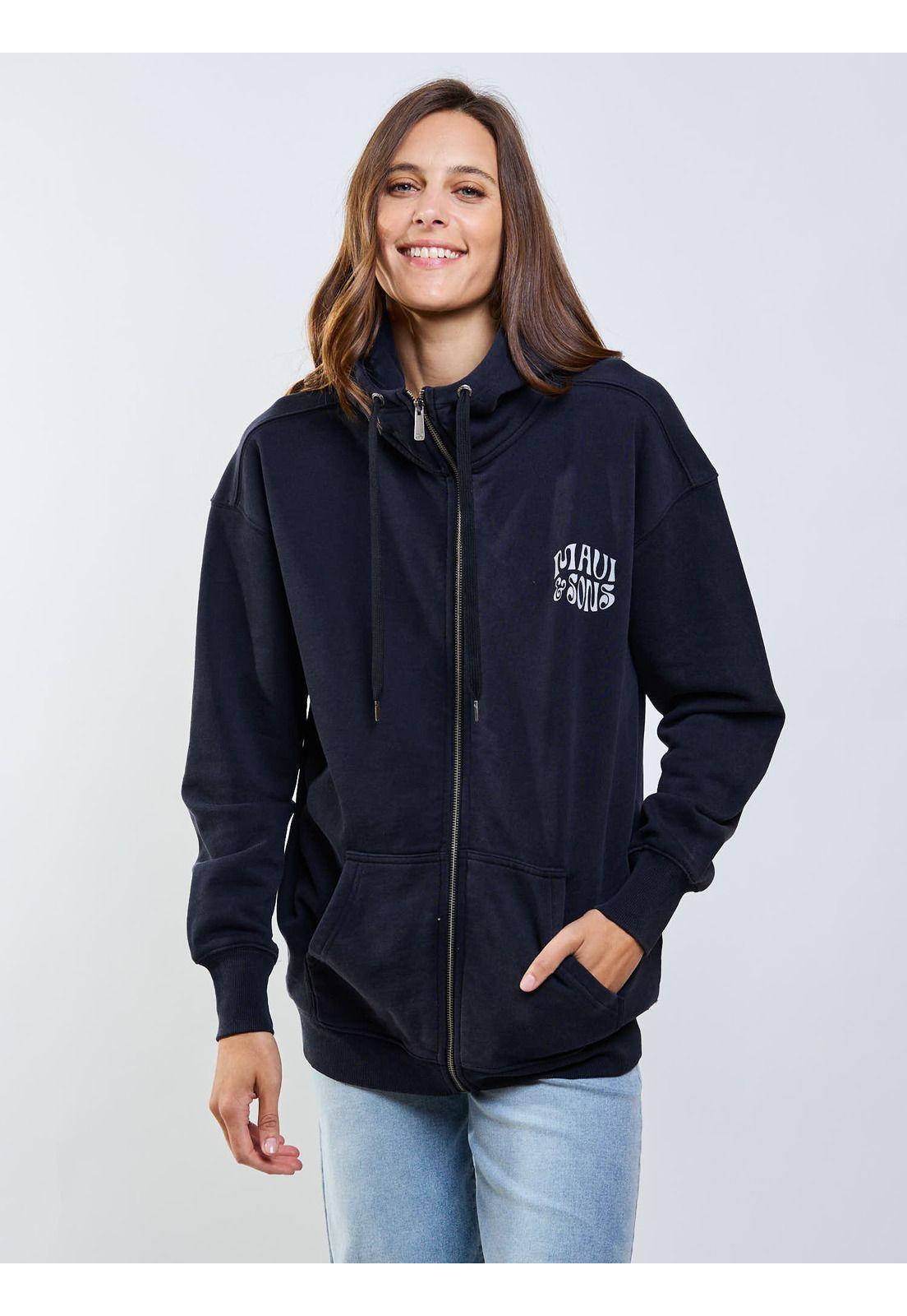 Poleron FZ Kiribati Negro Mujer Maui And Sons-4