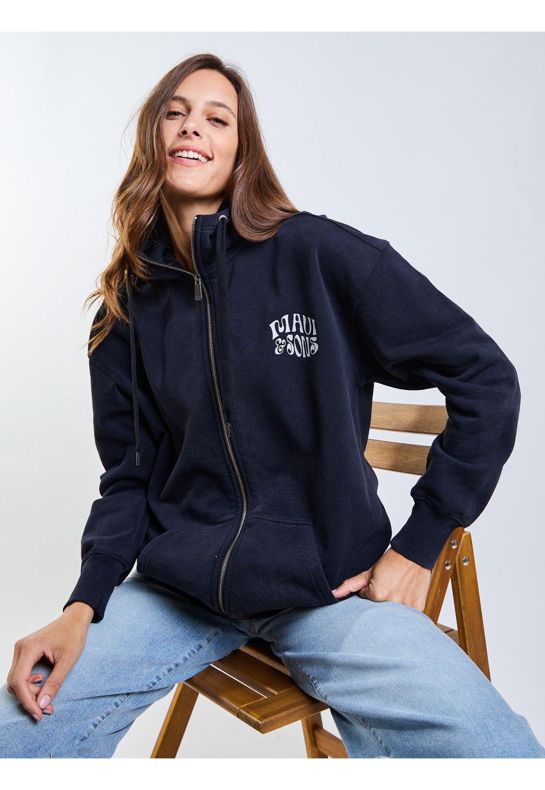 Poleron FZ Kiribati Negro Mujer Maui And Sons-8