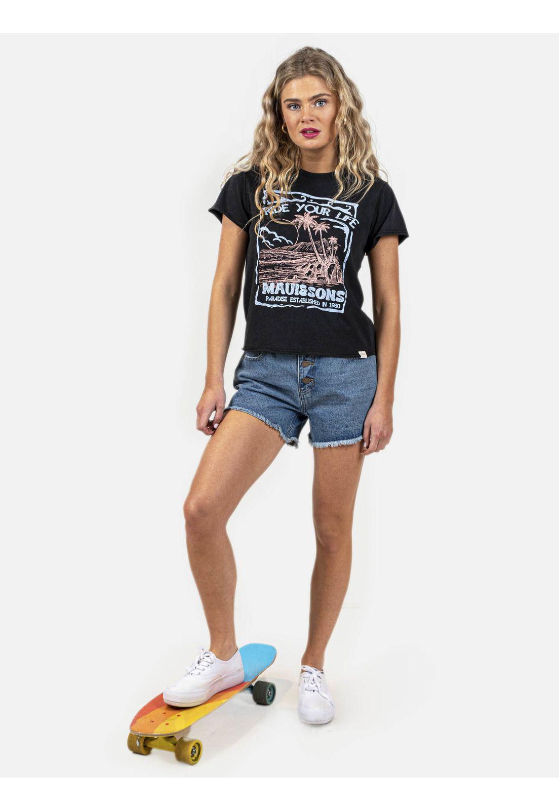 Short Jeans Mujer Azul Maui and Sons-3