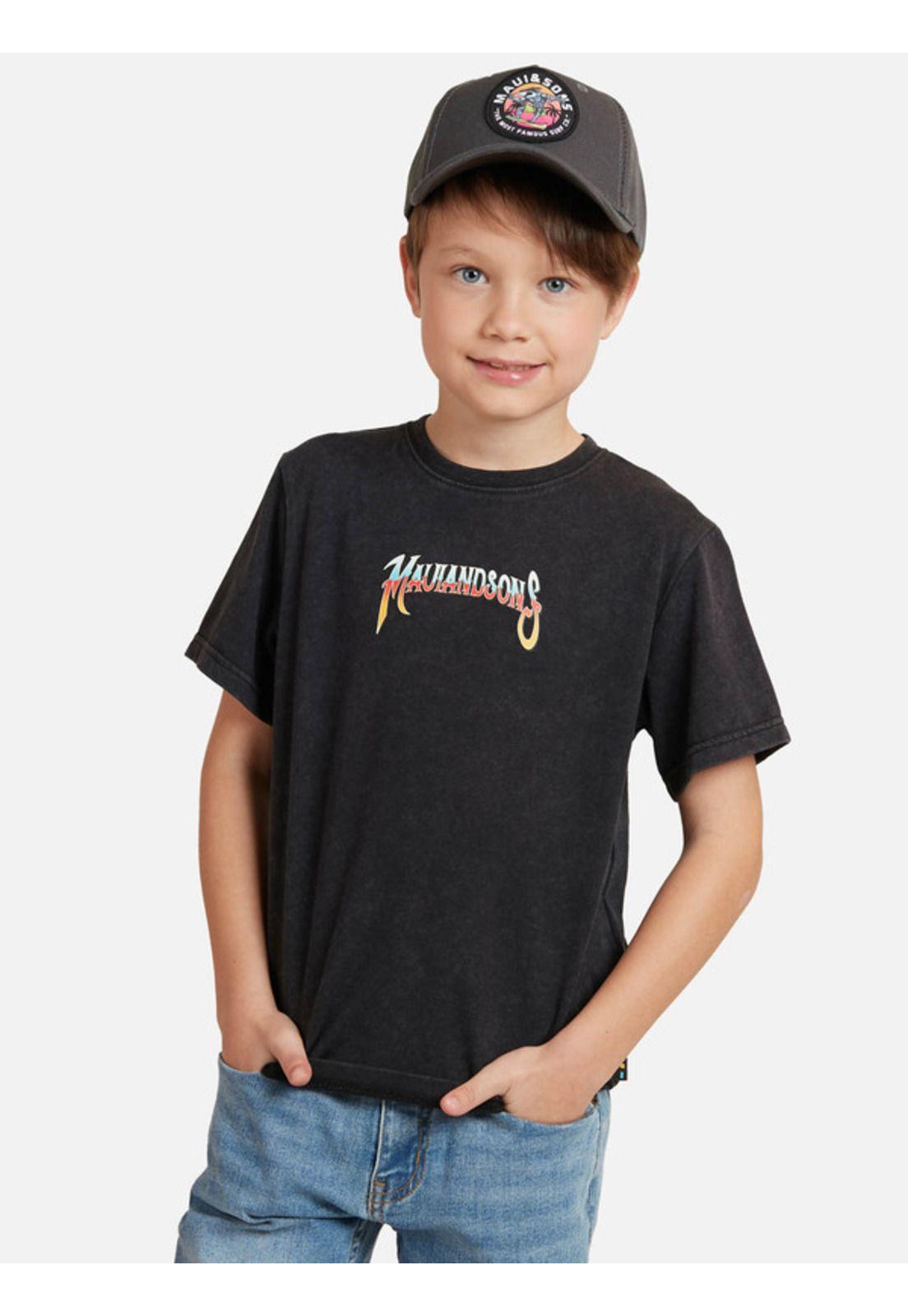 Polera Motor Tattoo Niño Negro Maui And Sons-0