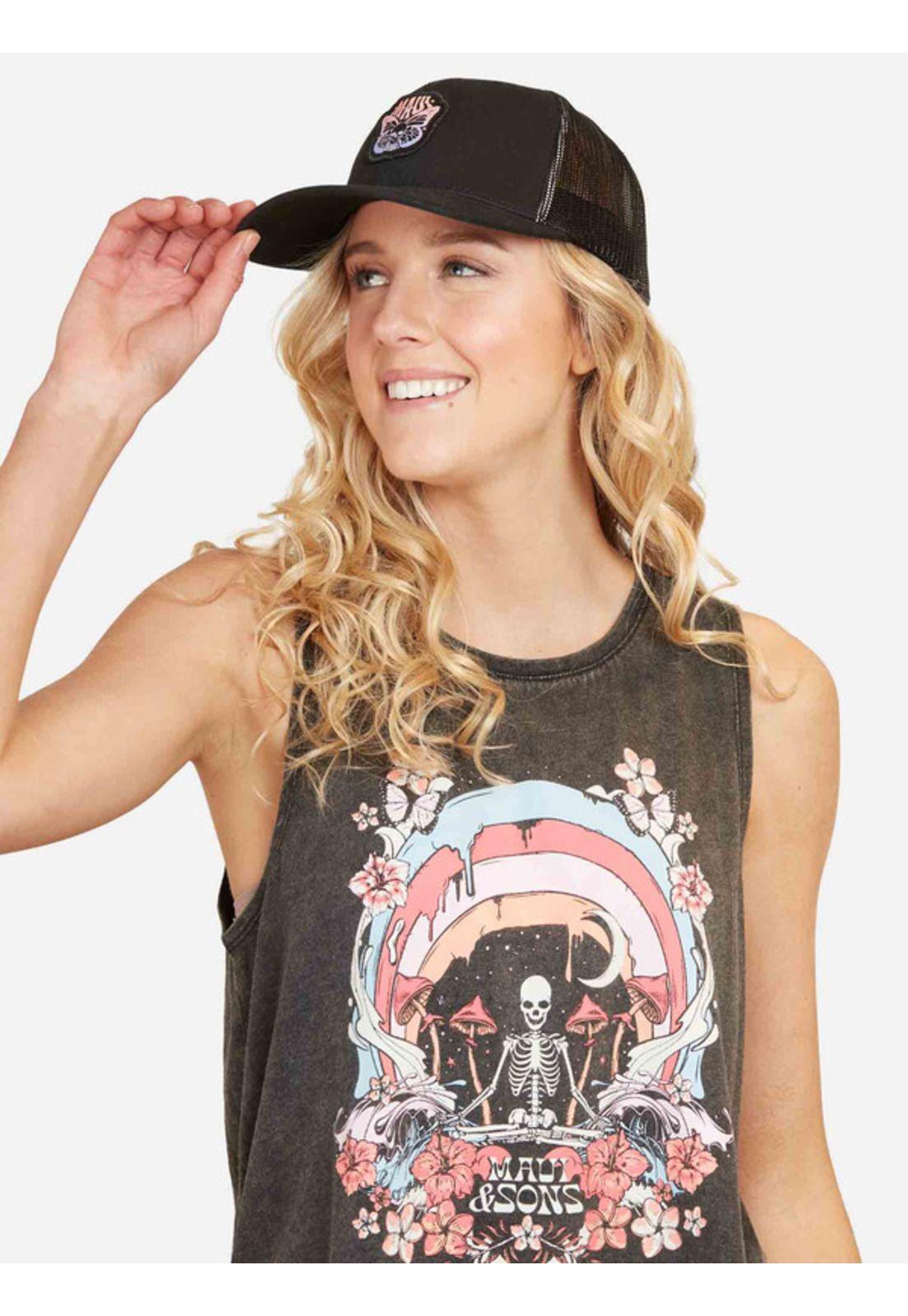 Polera Rainbow Skull Mujer Negro Maui And Sons-2