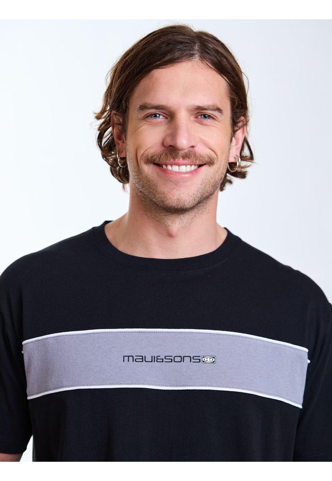 Polera MC Surf  Block Negro Hombre Maui and Sons-3