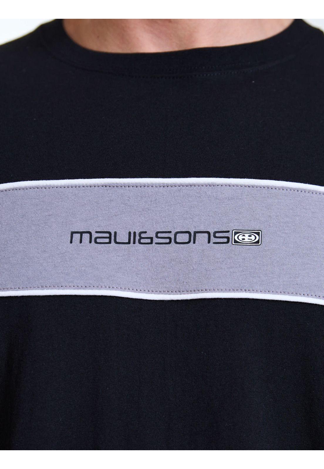 Polera MC Surf  Block Negro Hombre Maui and Sons-4