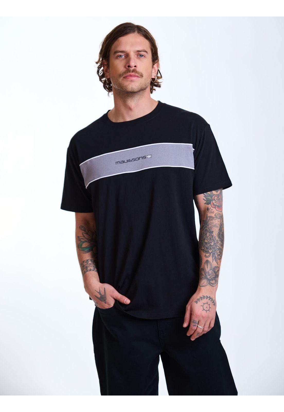 Polera MC Surf  Block Negro Hombre Maui and Sons-5