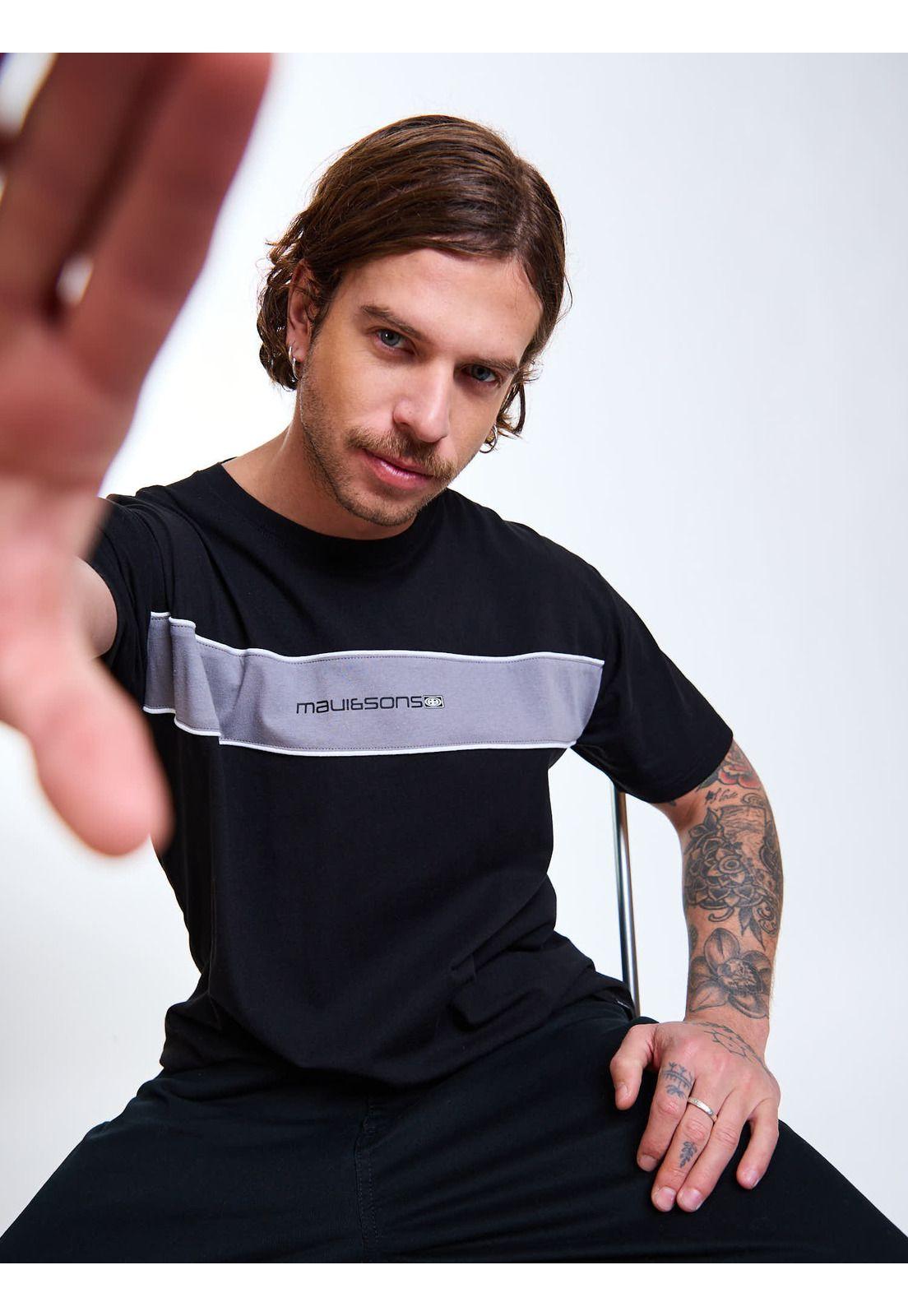 Polera MC Surf  Block Negro Hombre Maui and Sons-6