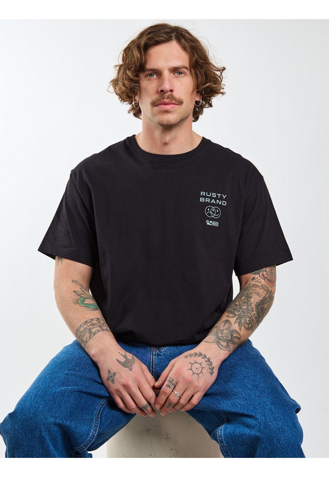 Polera MC Shoreline Negro Hombre Rusty-7