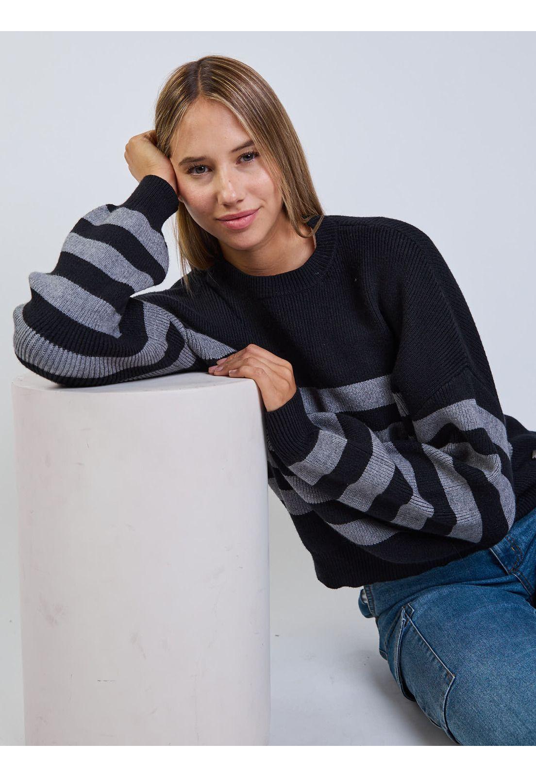 Sweater Silvae Negro Mujer Maui And Sons-4
