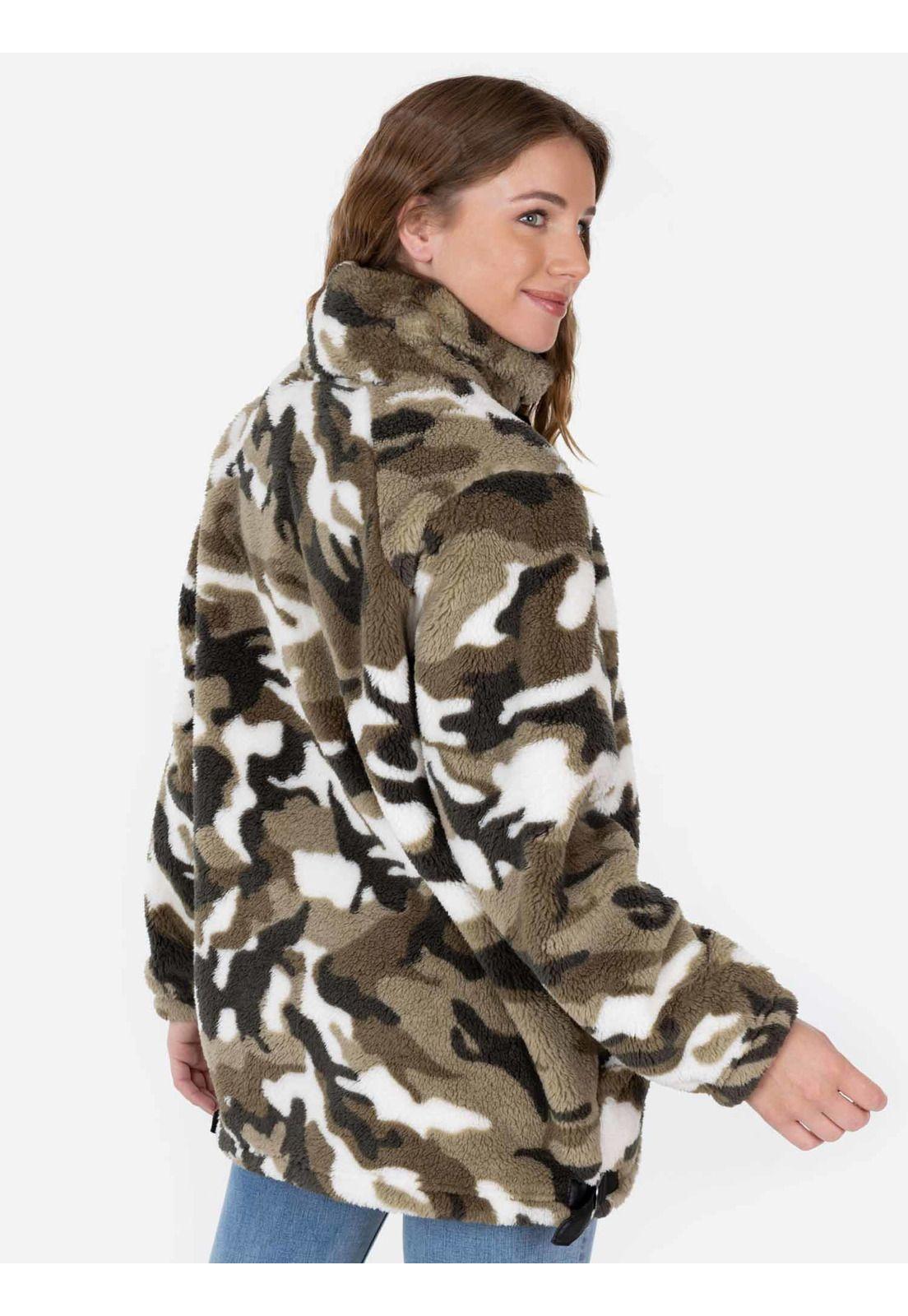Poleron CAMO SHERPA Mujer Multicolor Maui and Sons-1