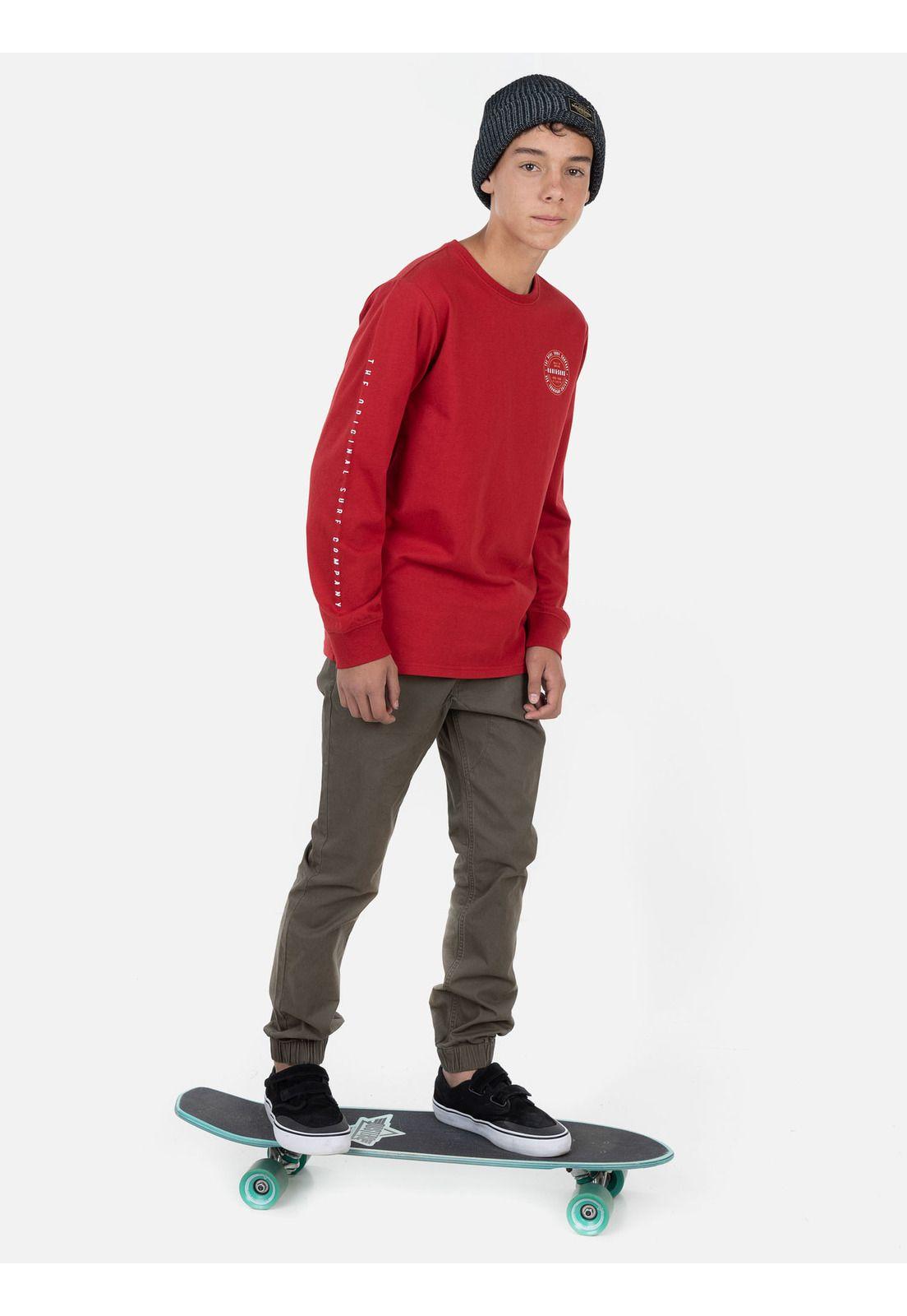 Polera EST. LIFE. 1980 LS TEE Juvenil Rojo Maui & Sons-3