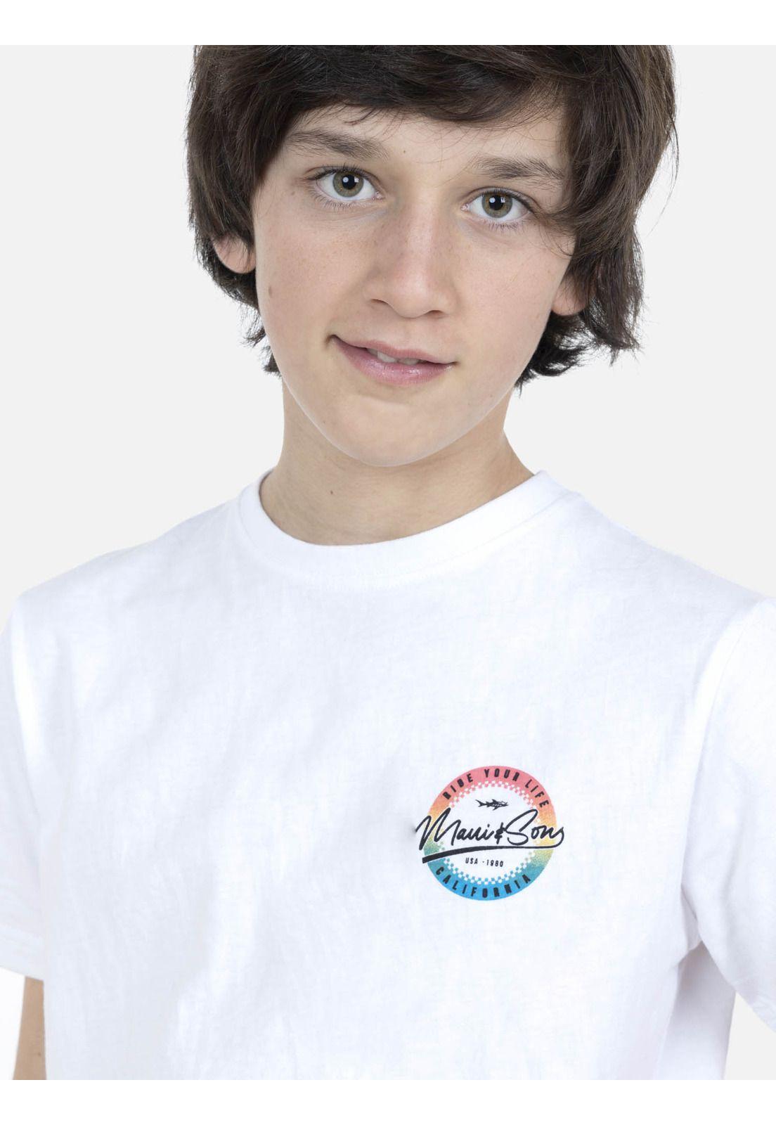 Polera M/C Juvenil Blanco 5P476-MV22 Maui & Sons-1