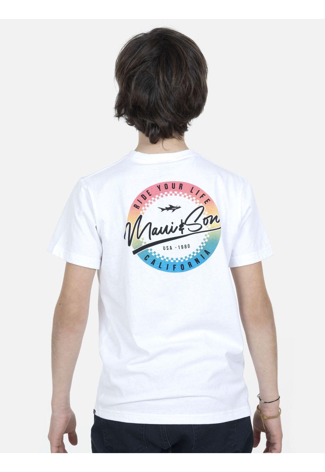 Polera M/C Juvenil Blanco 5P476-MV22 Maui & Sons-2