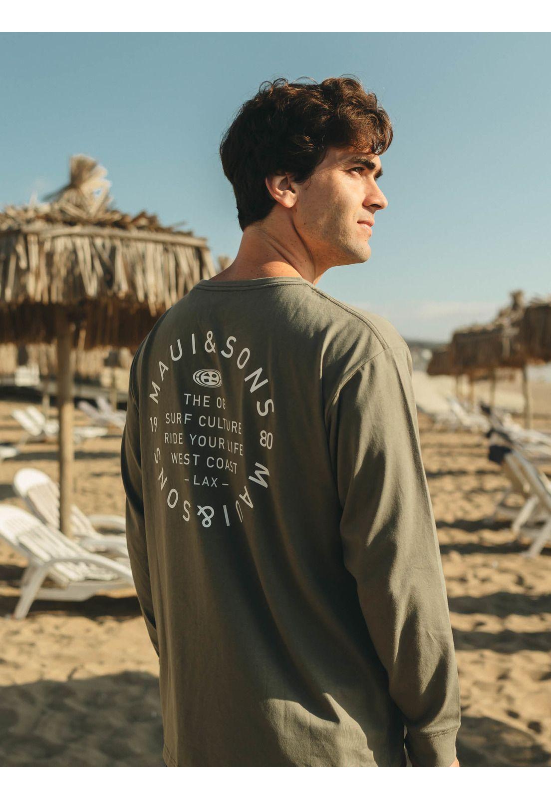 Polera ML Moanae Verde Hombre Maui And Sons-1