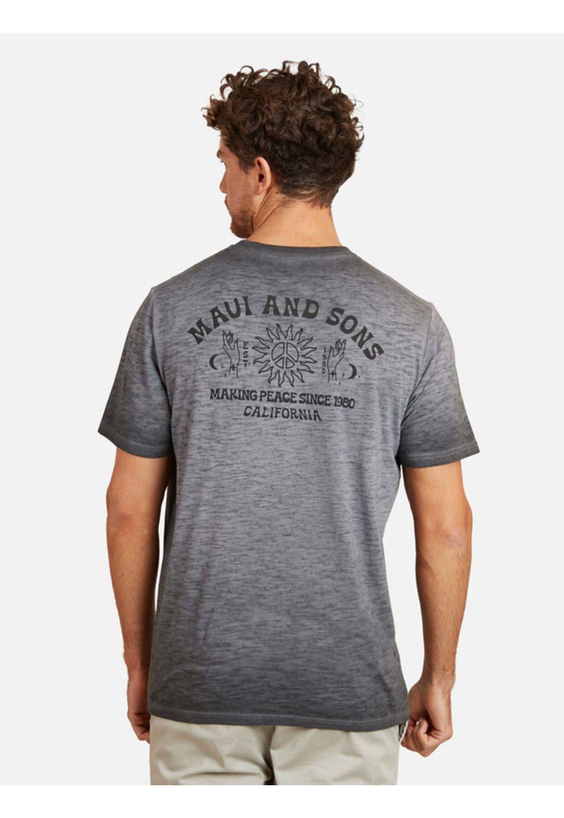 Polera Macking Peace Tee Hombre Gris Maui And Sons-1