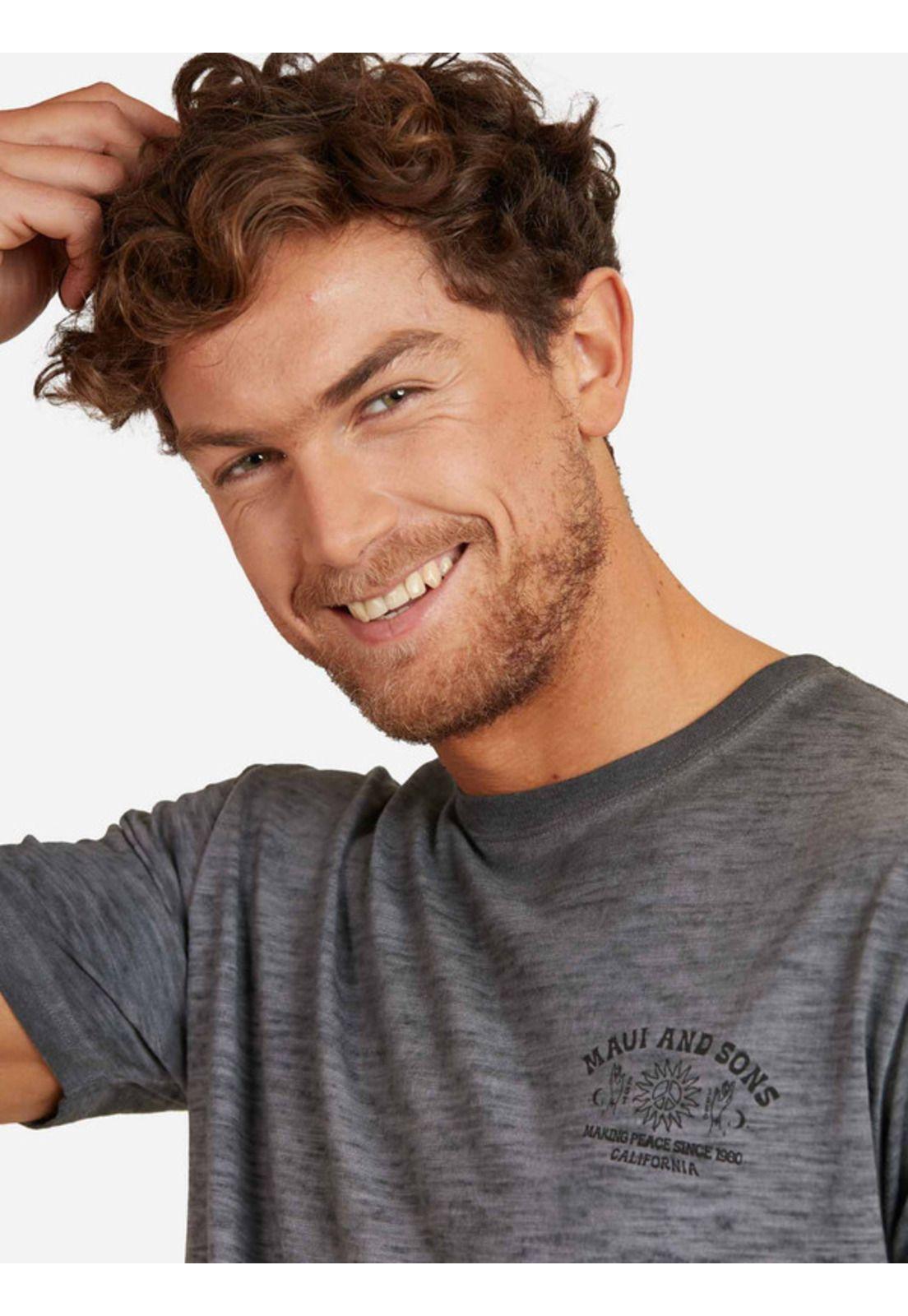 Polera Macking Peace Tee Hombre Gris Maui And Sons-2