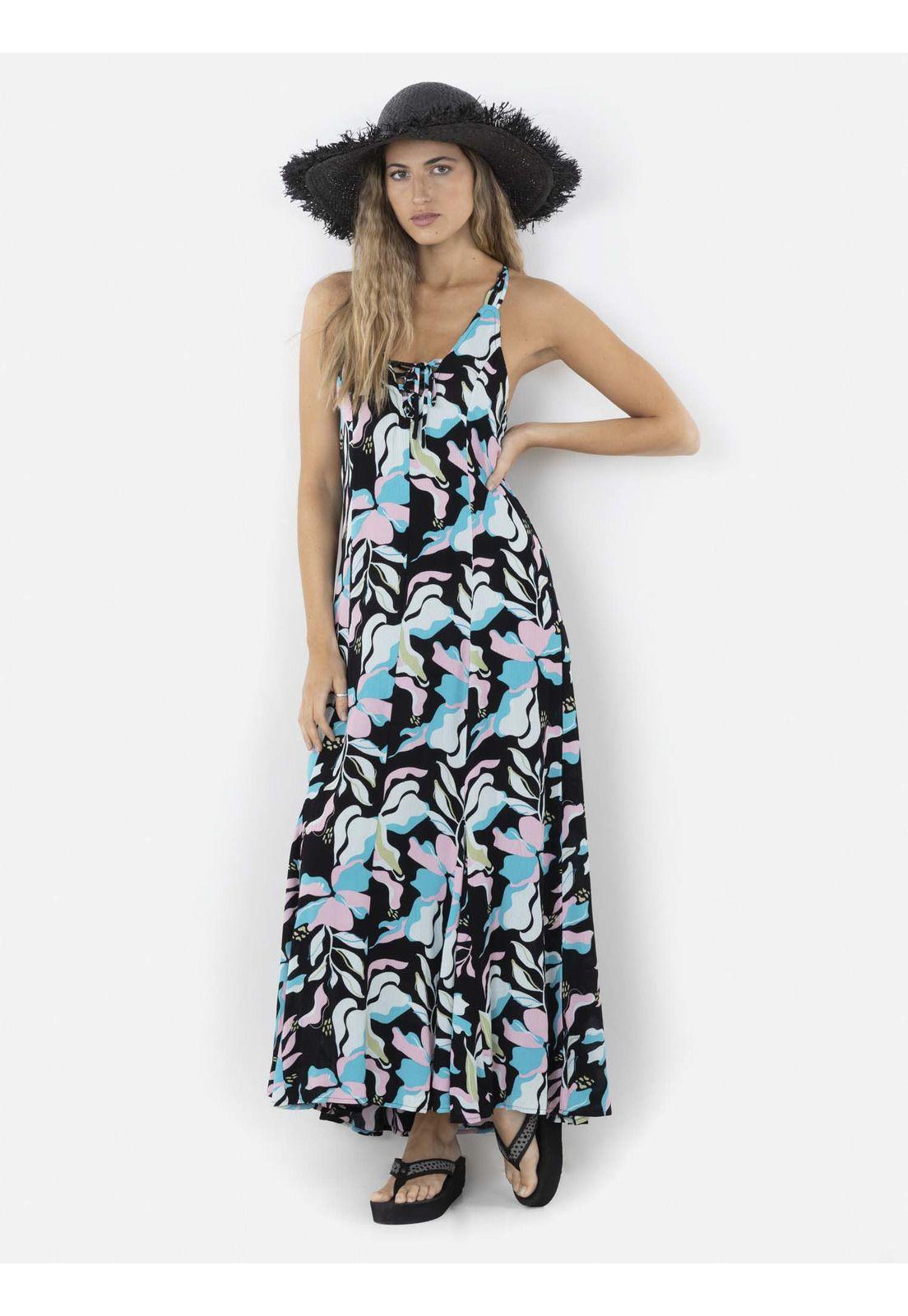 Vestido FOREST FLOWER LONG DRESS Mujer Multicolor Maui And Sons-0