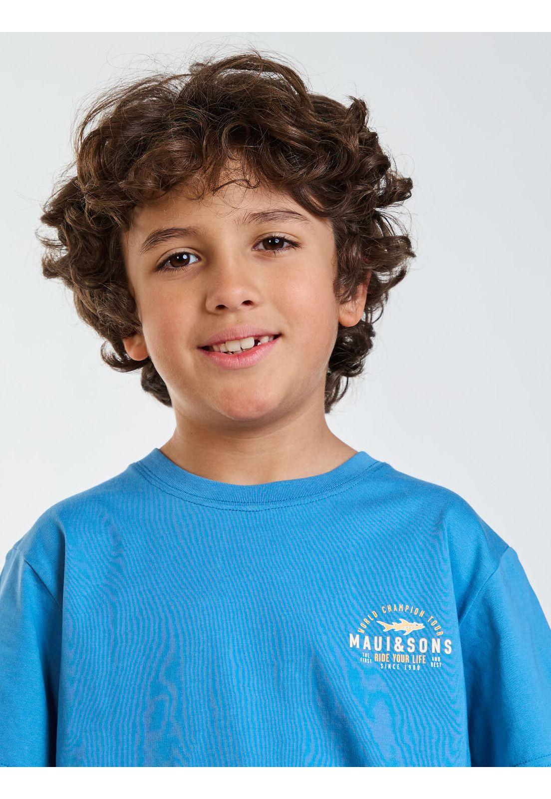 Polera MC Wild Azul Infantil Maui and Sons-4
