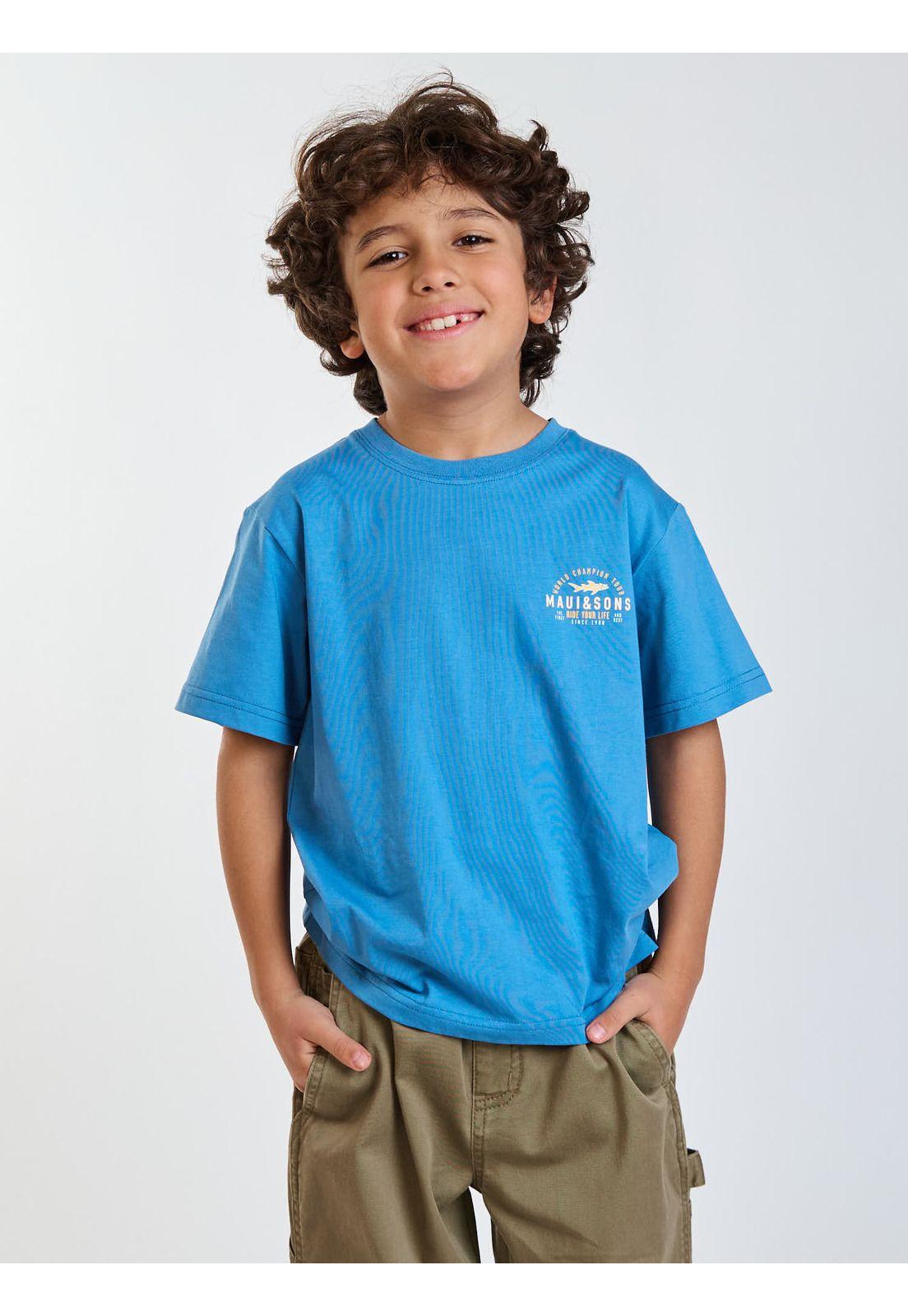 Polera MC Wild Azul Infantil Maui and Sons-5
