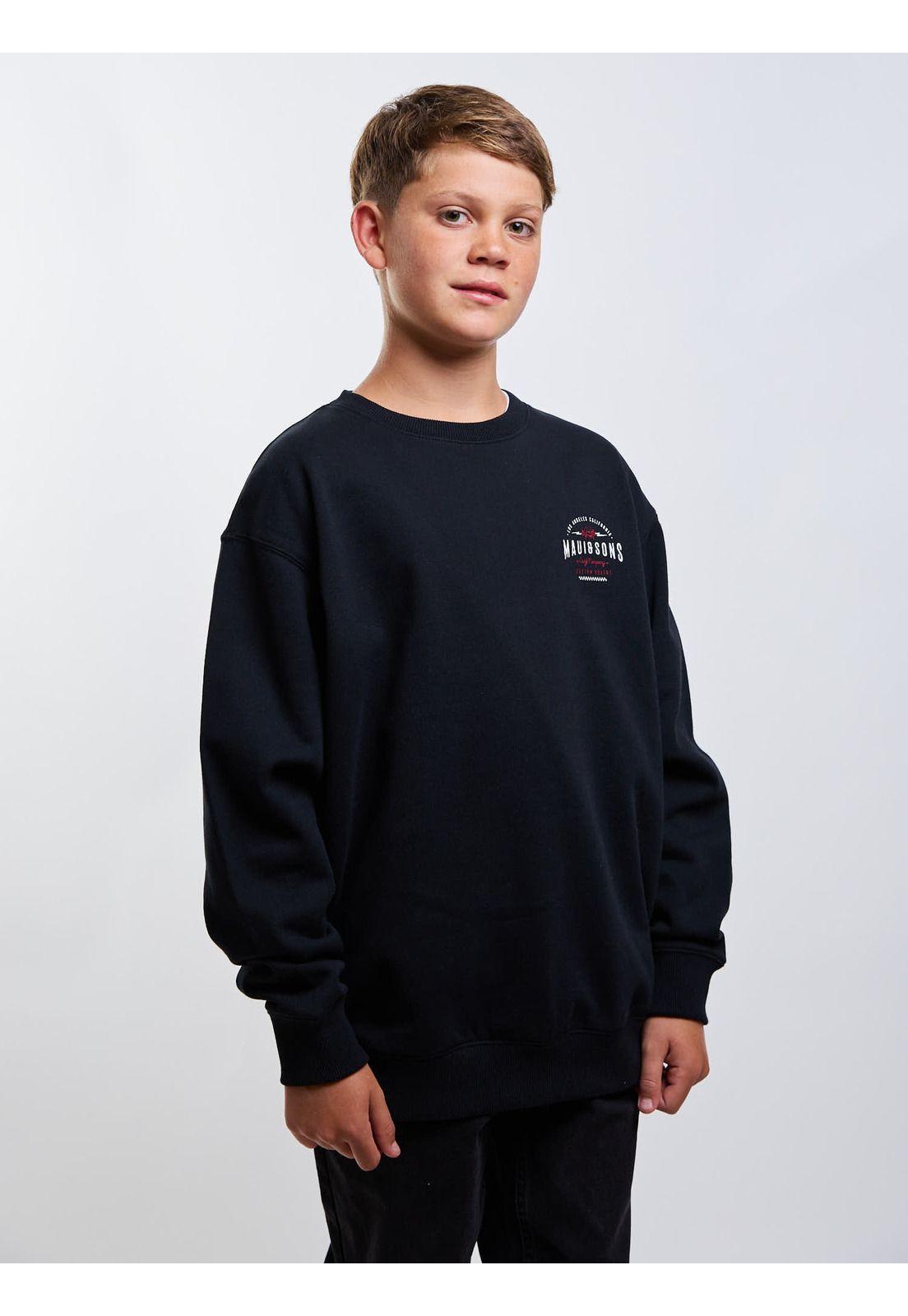 Poleron CR Crew Surf Negro Infantil Maui And Sons-0