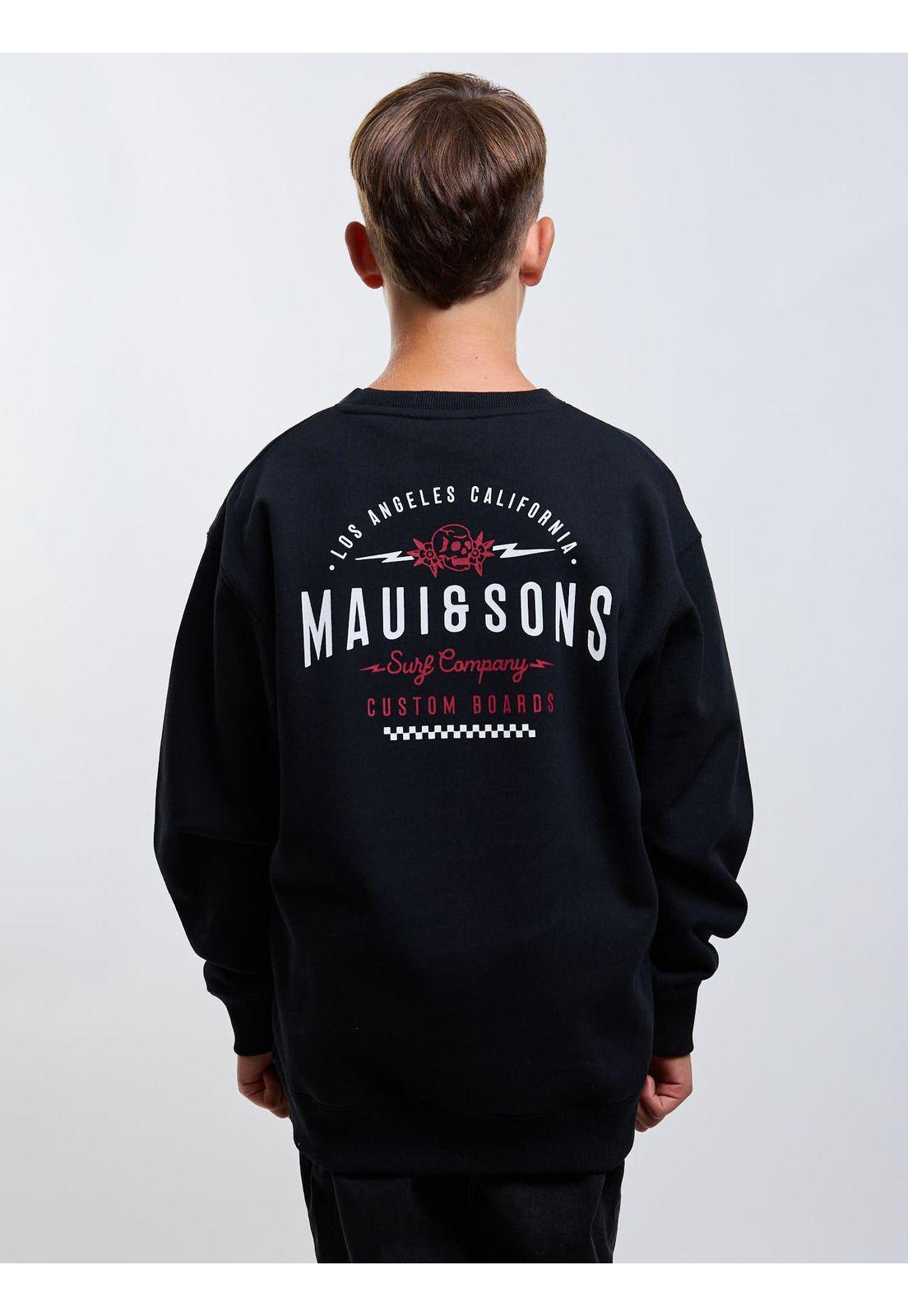 Poleron CR Crew Surf Negro Infantil Maui And Sons-1