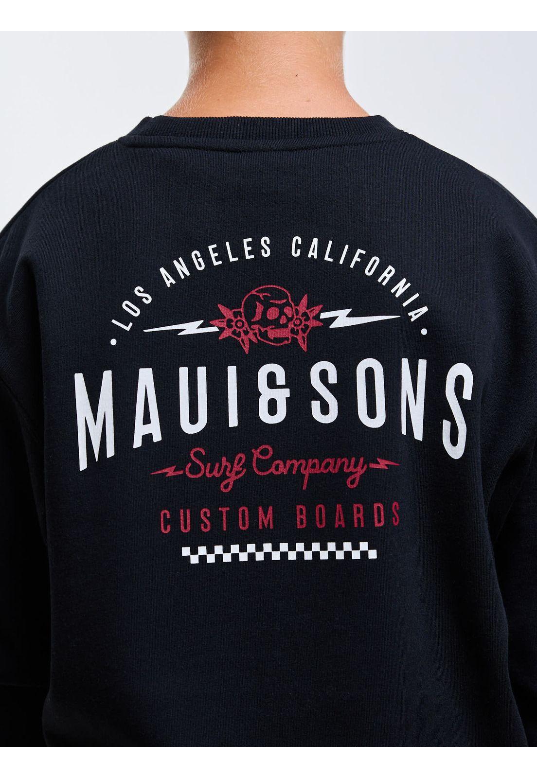 Poleron CR Crew Surf Negro Infantil Maui And Sons-3