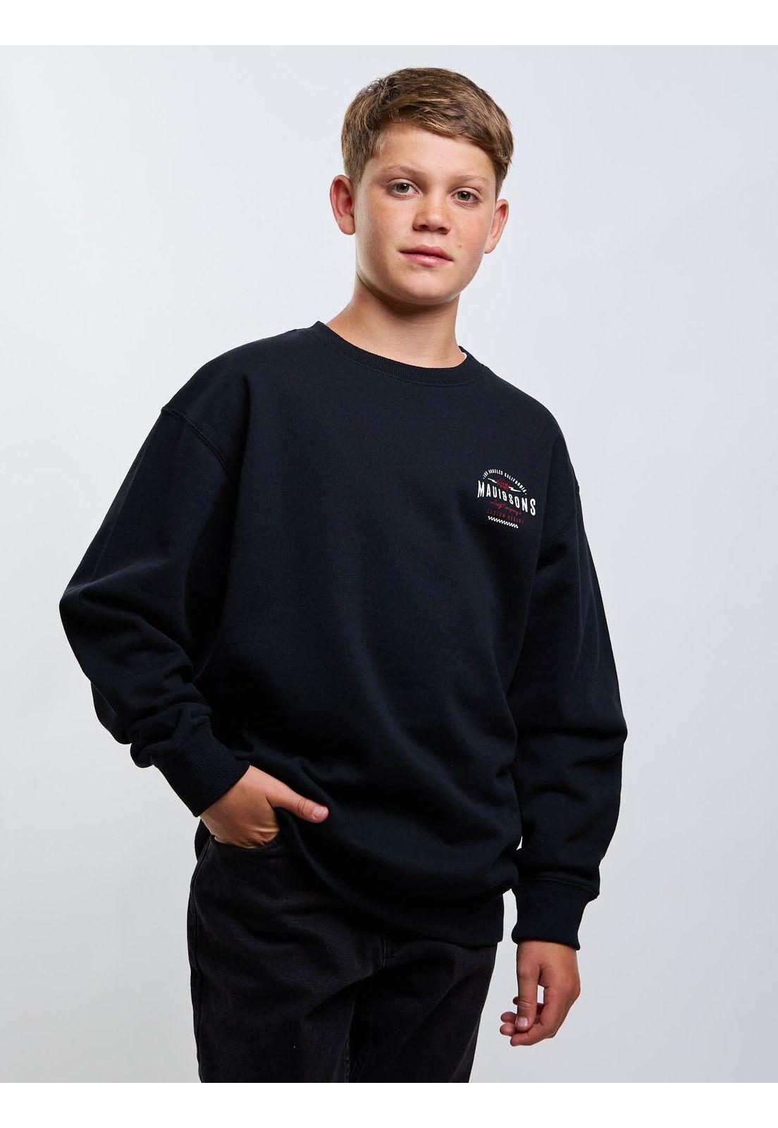 Poleron CR Crew Surf Negro Infantil Maui And Sons-4