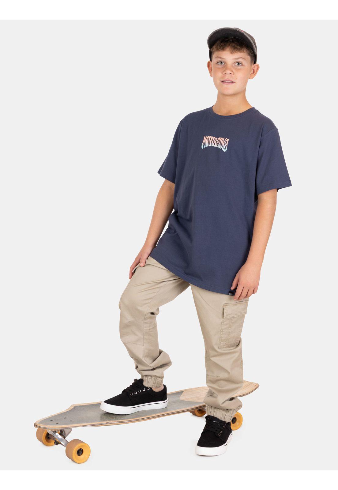 Polera MC BoardSkin Azul Infantil Maui And Sons-3