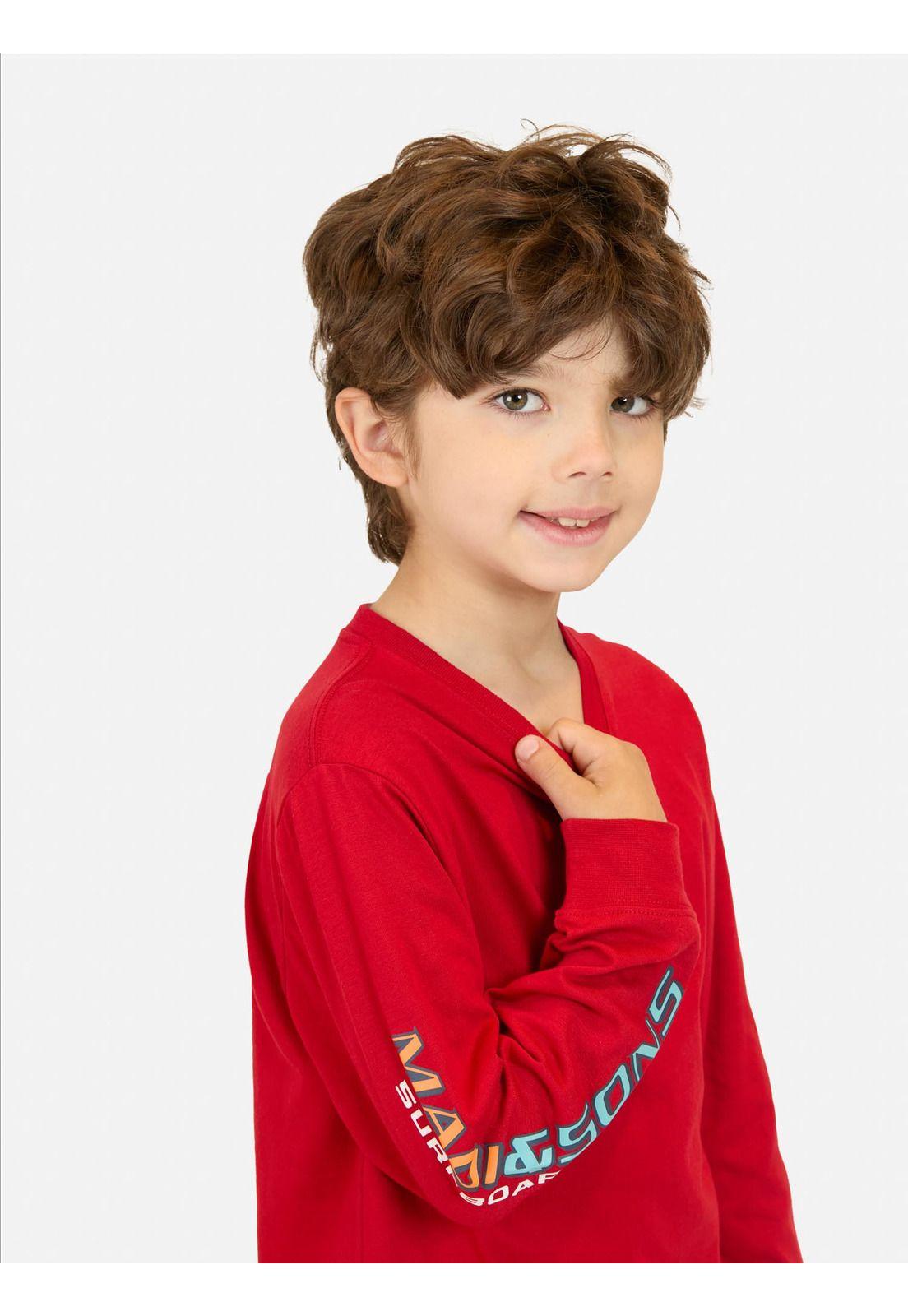 Polera ML Fiery Soul Rojo Infantil Maui And Sons-2