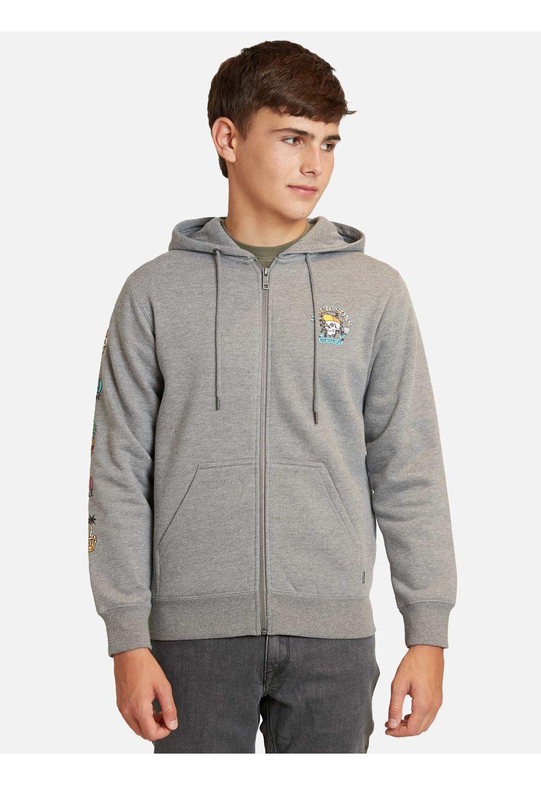 Poleron Pull Over Maui Surfer Gris Infantil Maui And Sons-0