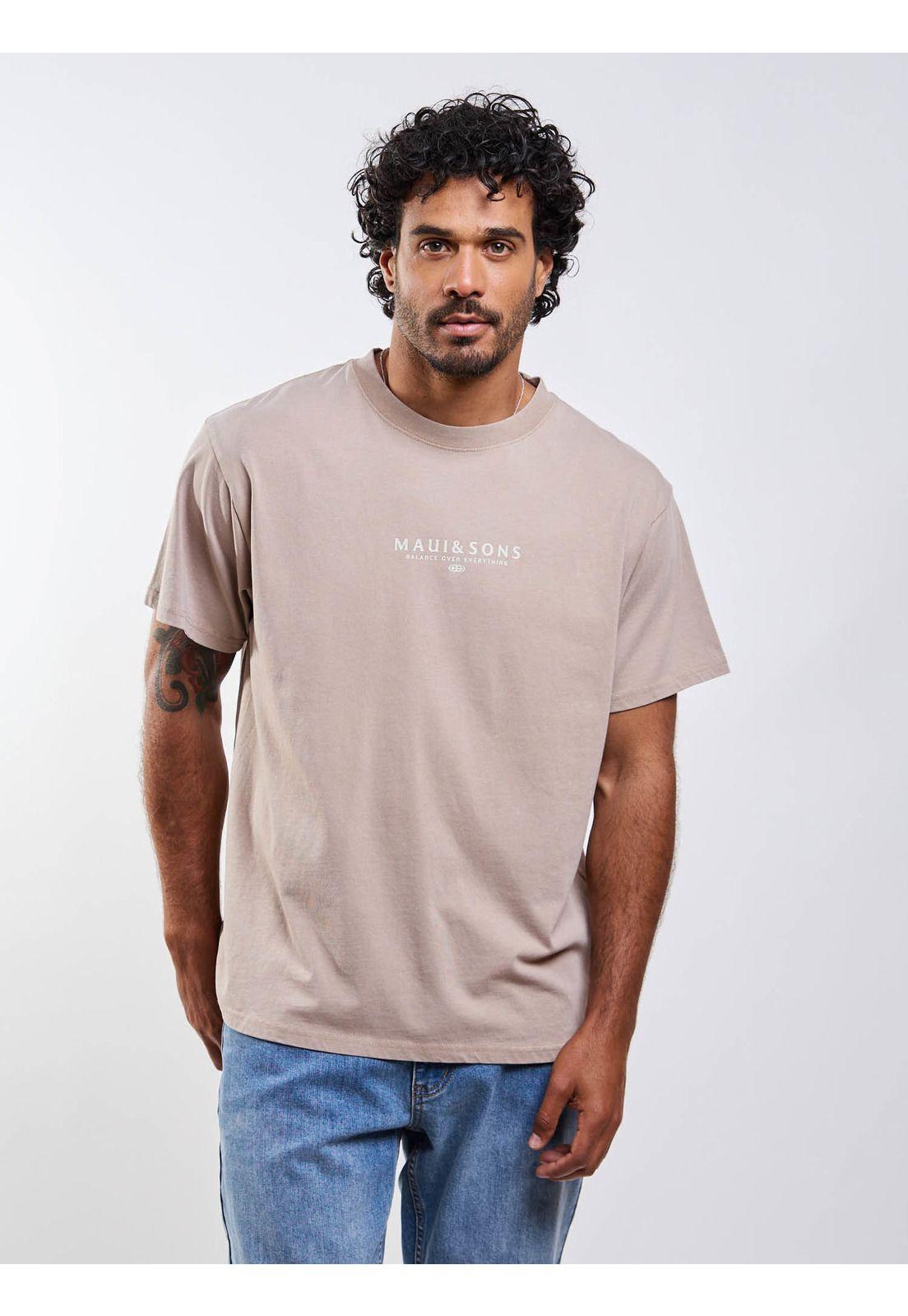 Polera MC Lioel Café Hombre Maui And Sons-0