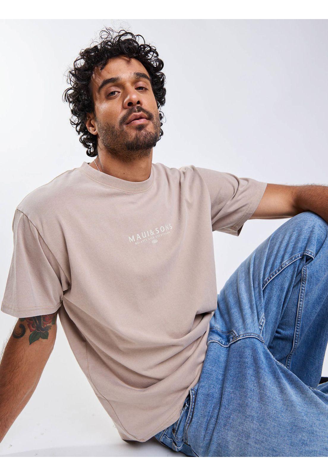 Polera MC Lioel Café Hombre Maui And Sons-5