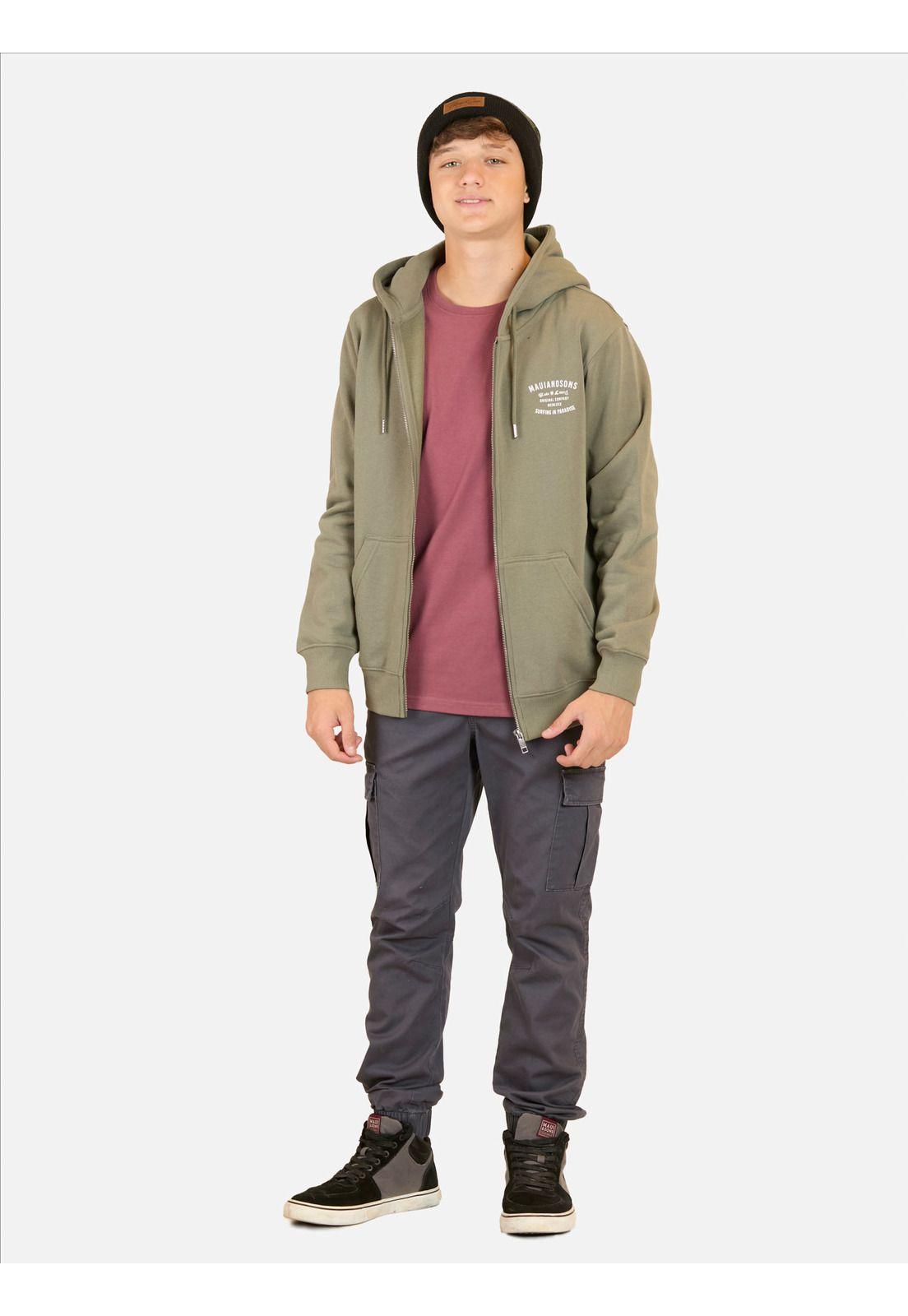 Poleron FZ Hang Verde Infantil Maui And Sons-3