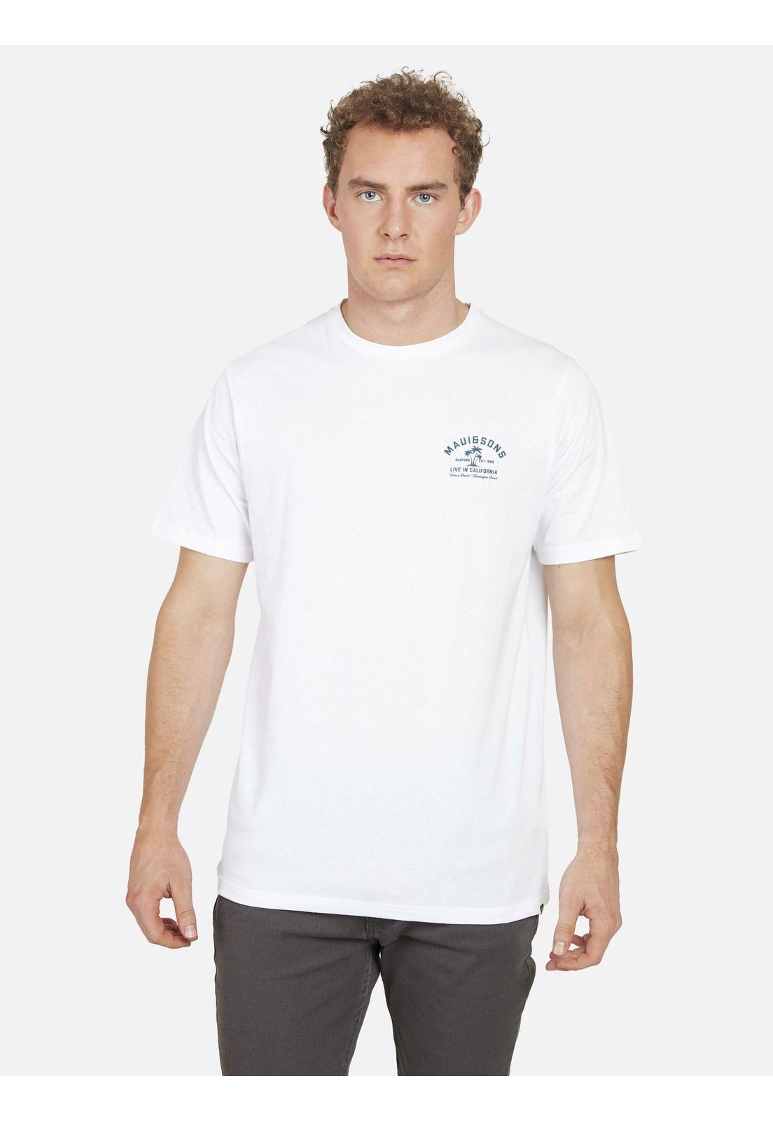 Polera LIVE IN LAX Hombre Blanco Maui and Sons-0