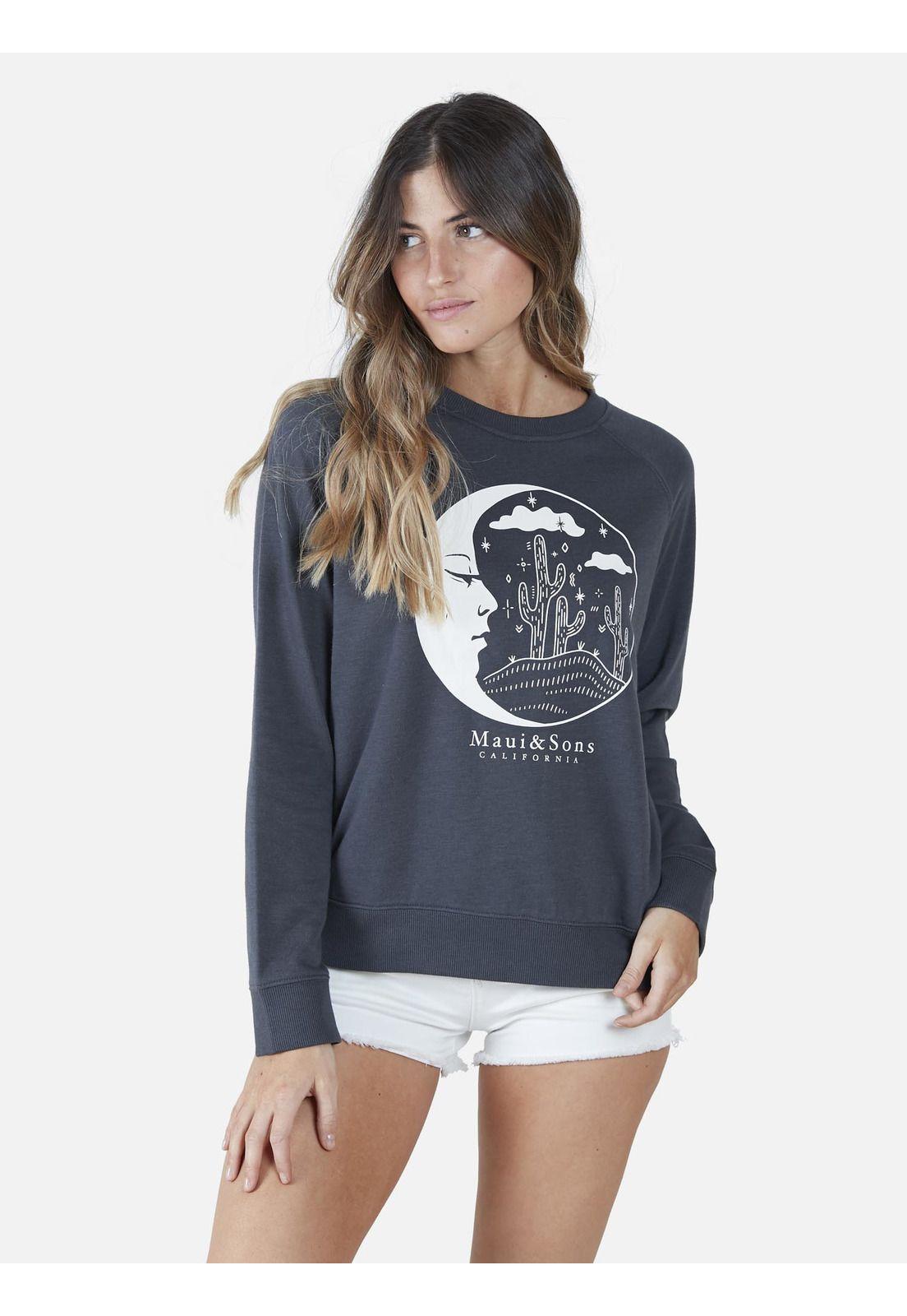 Poleron  Mujer Gris Oscuro 5O641-WV22 Maui And Sons-0
