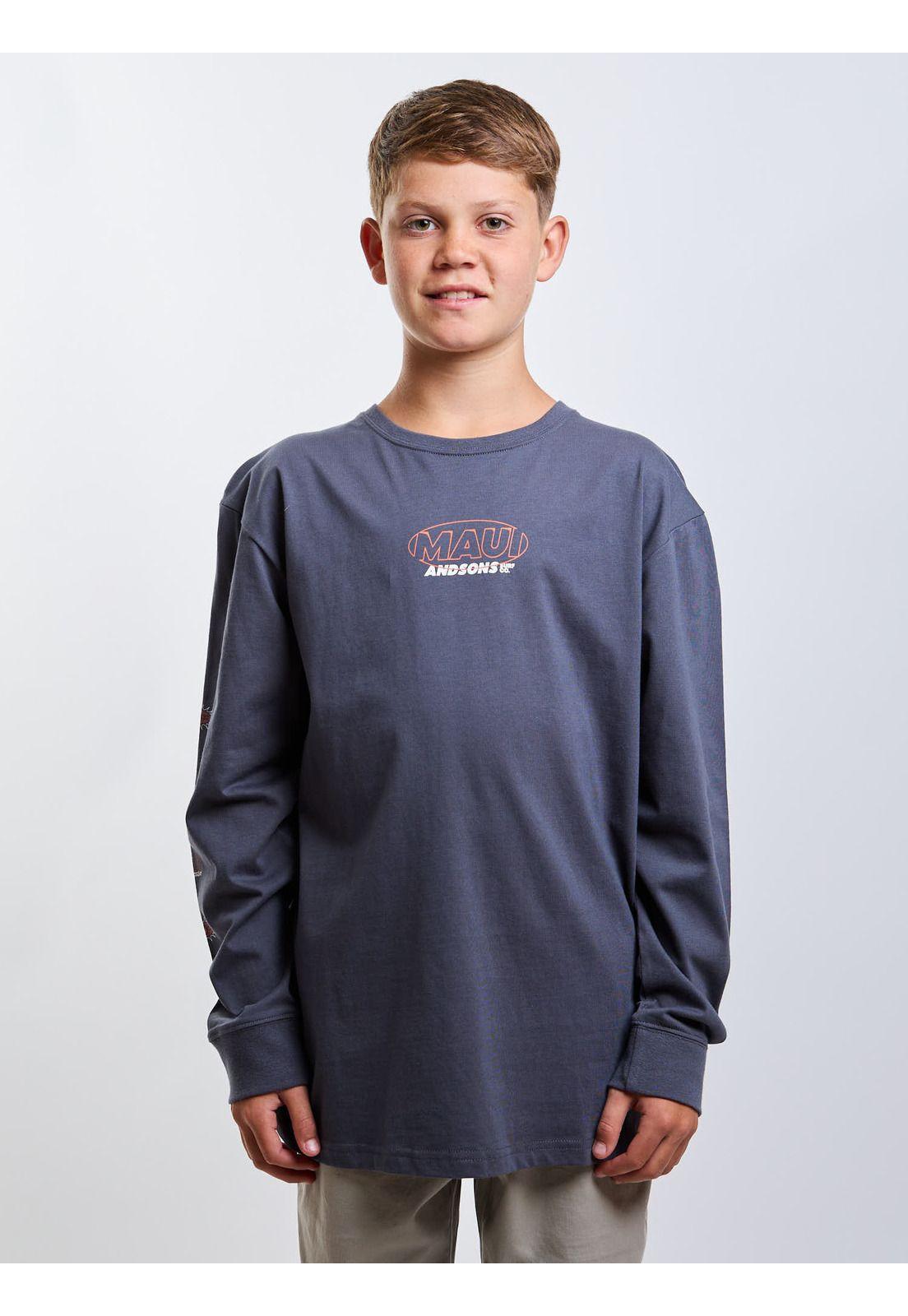 Polera ML Venture Gris Infantil Maui And Sons-0