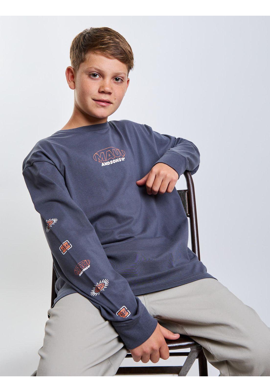 Polera ML Venture Gris Infantil Maui And Sons-5