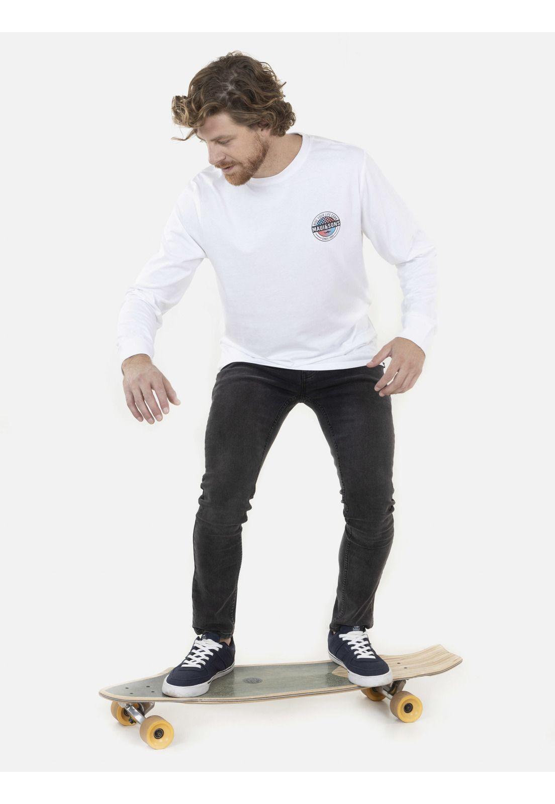 Polera Hombre CHEZZ LS TEE Blanco Maui and Sons-3